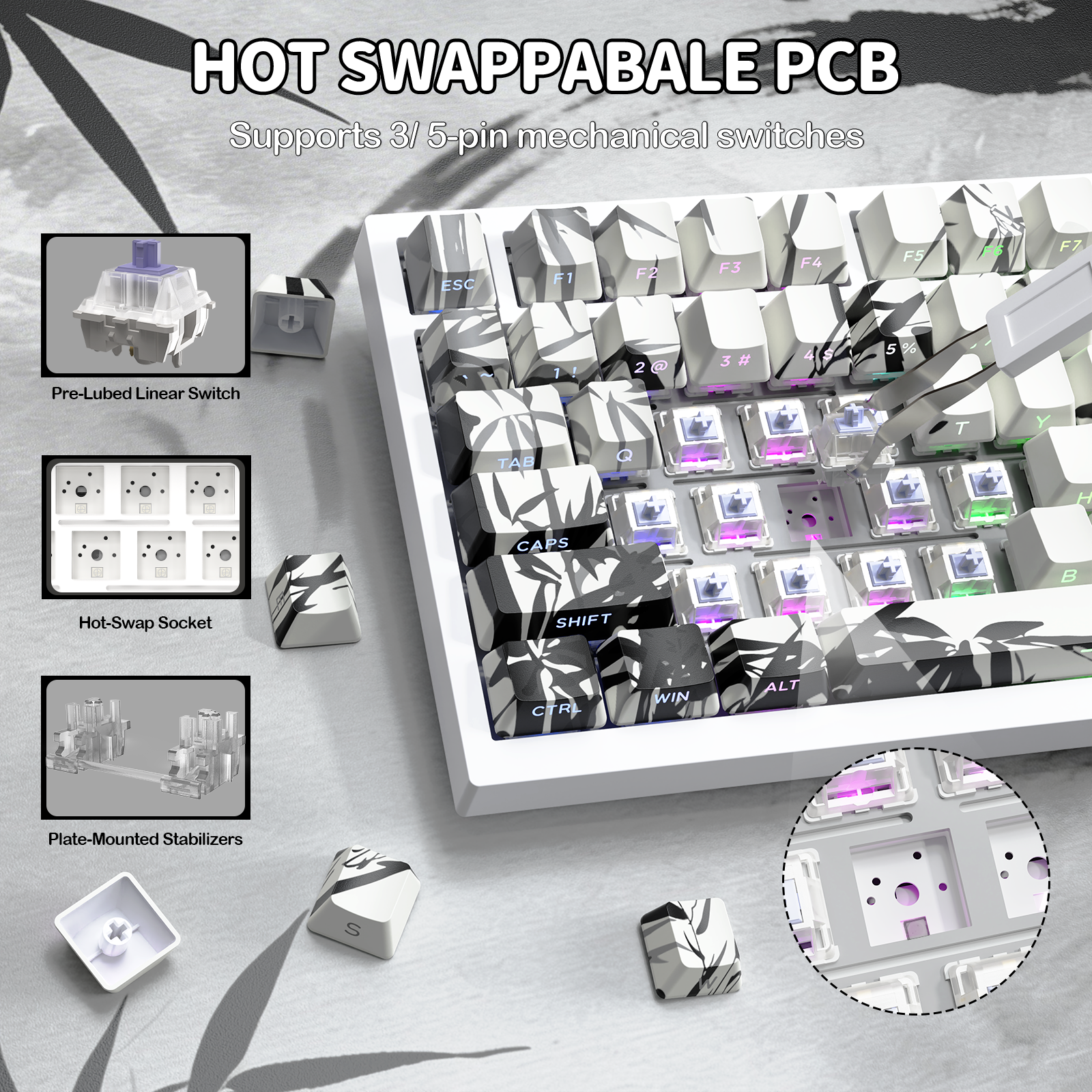 Teclado mecánico ultra trimodo ATTACK SHARK X820 con junta