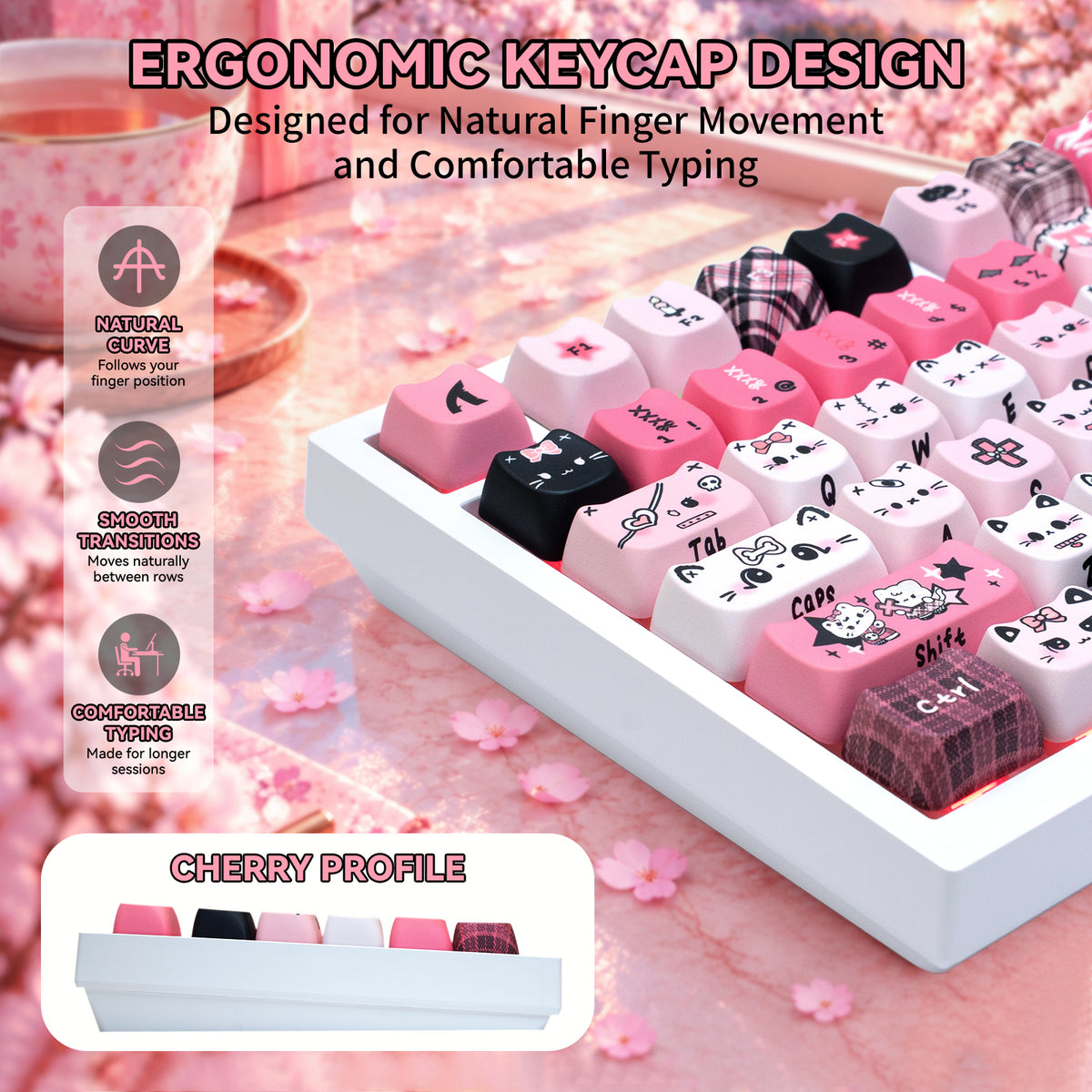 ATTACK SHARK SK05, 118/119 teclas, teclas PBT, MOA, ANSI