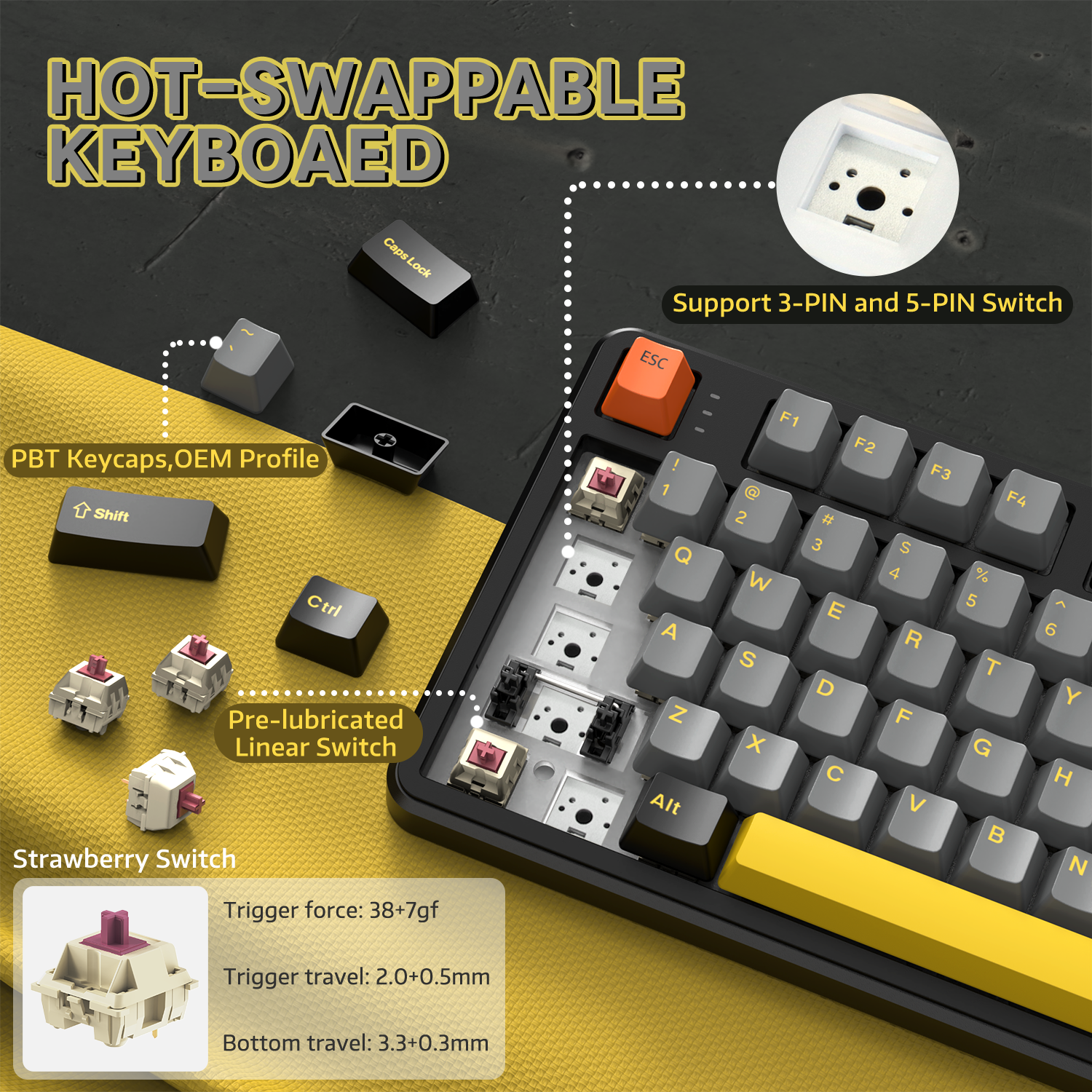 Teclado mecánico con junta de tres modos ATTACK SHARK X87