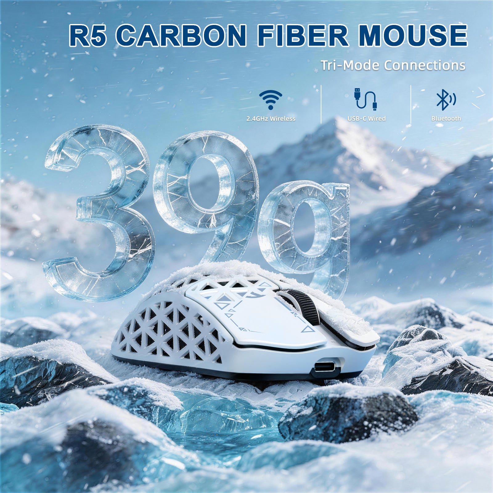 Paquete gaming ATTACK SHARK R68 HE & R5 ULTRA de fibra de carbono