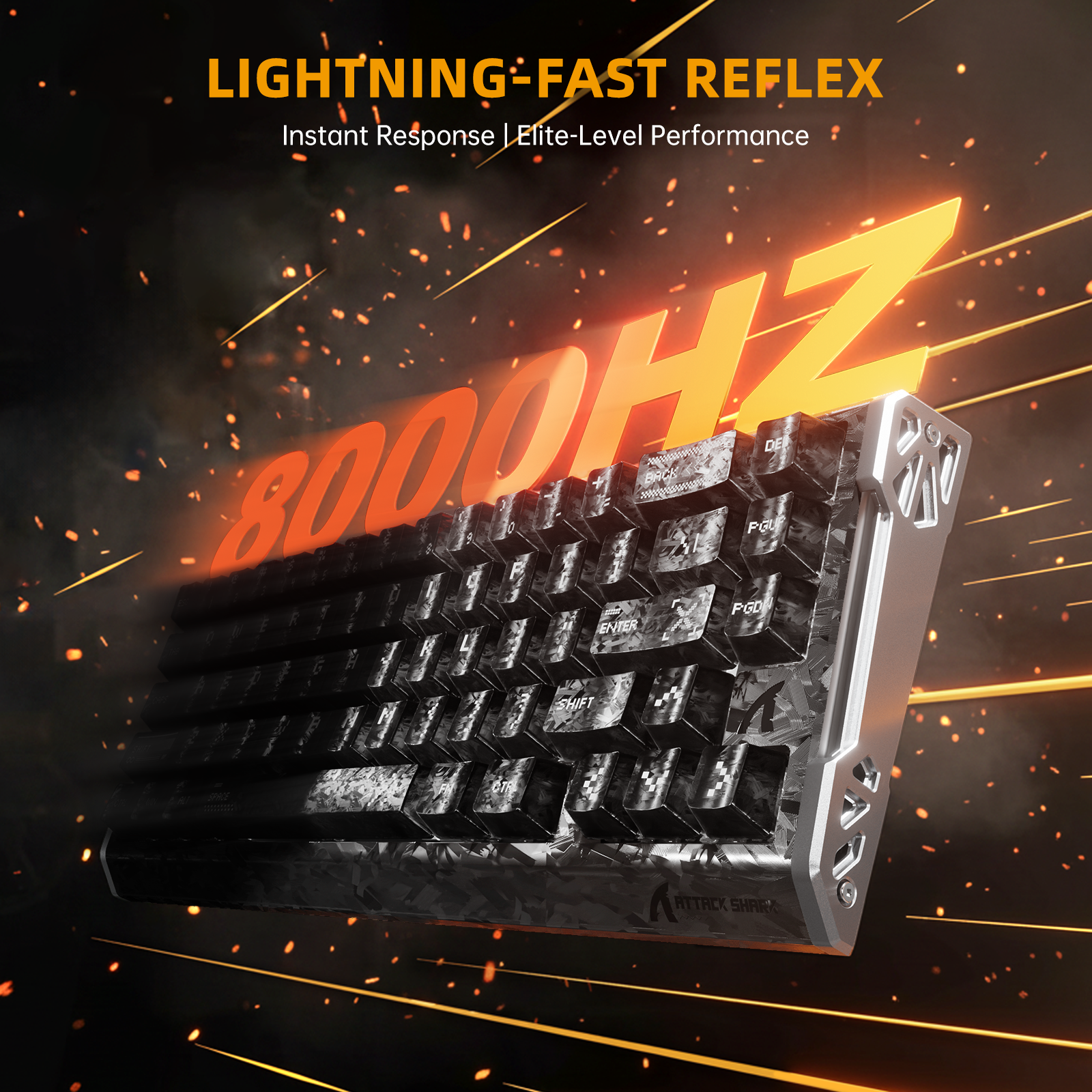 ATTACK SHARK R68 HE Teclado de fibra de carbono con gatillo rápido e interruptor magnético