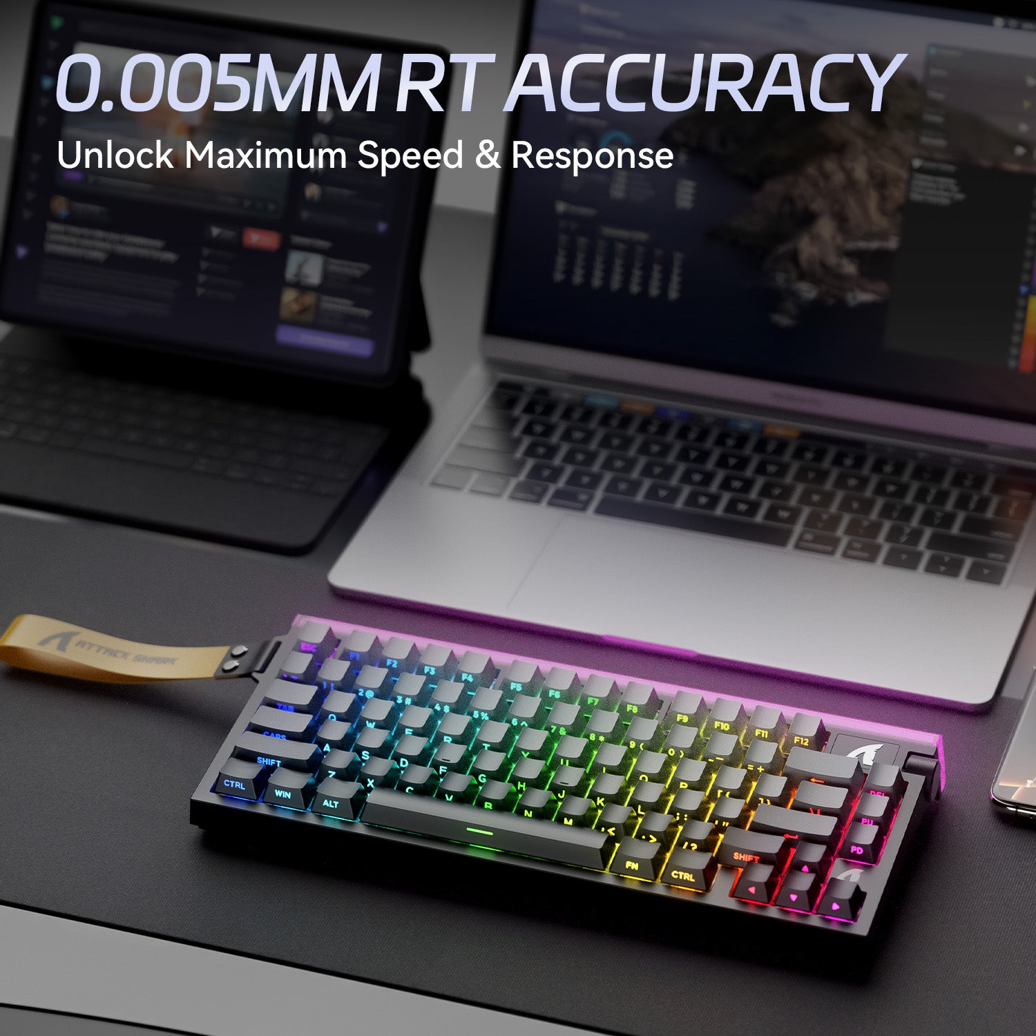 Teclado de gatillo rápido ATTACK SHARK R85 HE con interruptor magnético y caja de luz personalizada