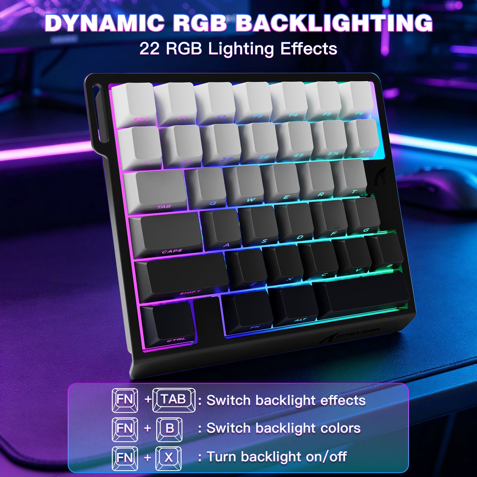 Teclado con interruptor magnético de una mano ATTACK SHARK M36 HE
