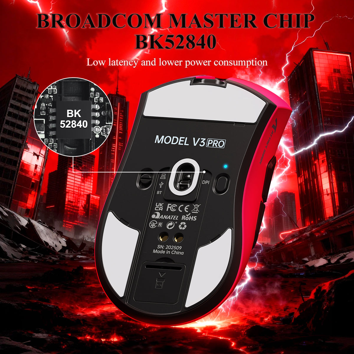 ATTACK SHARK V3 PRO Ultra: ratón gaming ultraligero de tres modos con base de carga