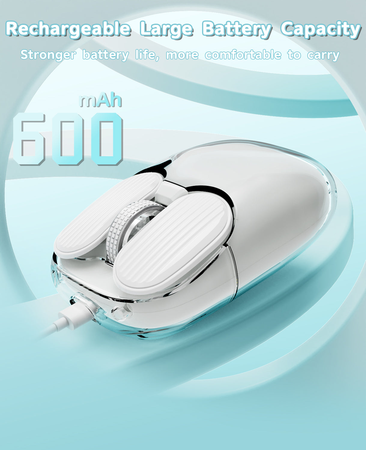 Attack Shark I069 Mini Wireless Mouse with 600mAh rechargeable battery and USB charging