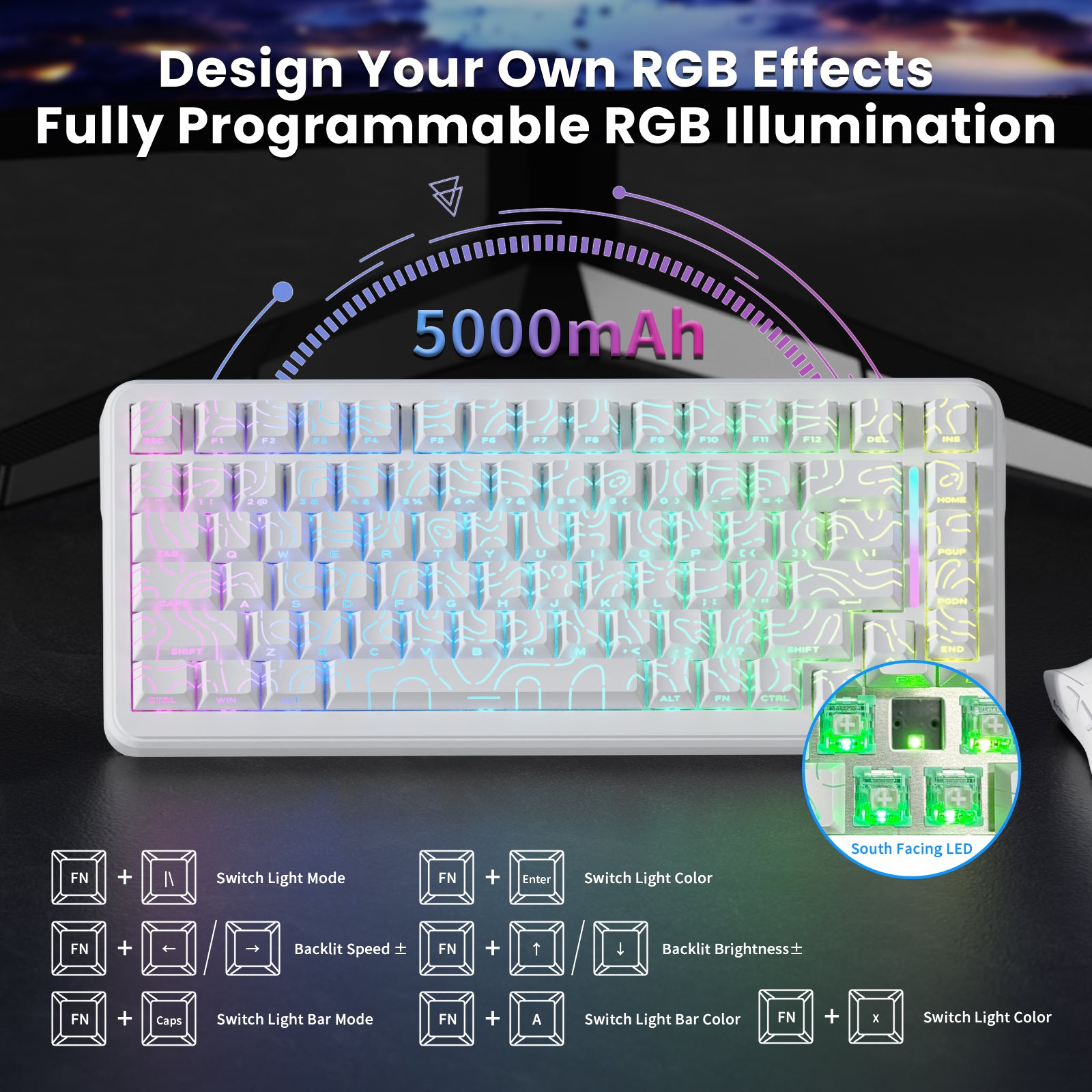 Teclado magnético ATTACK SHARK X82PRO HE con cable en espiral C01Ultra RGB