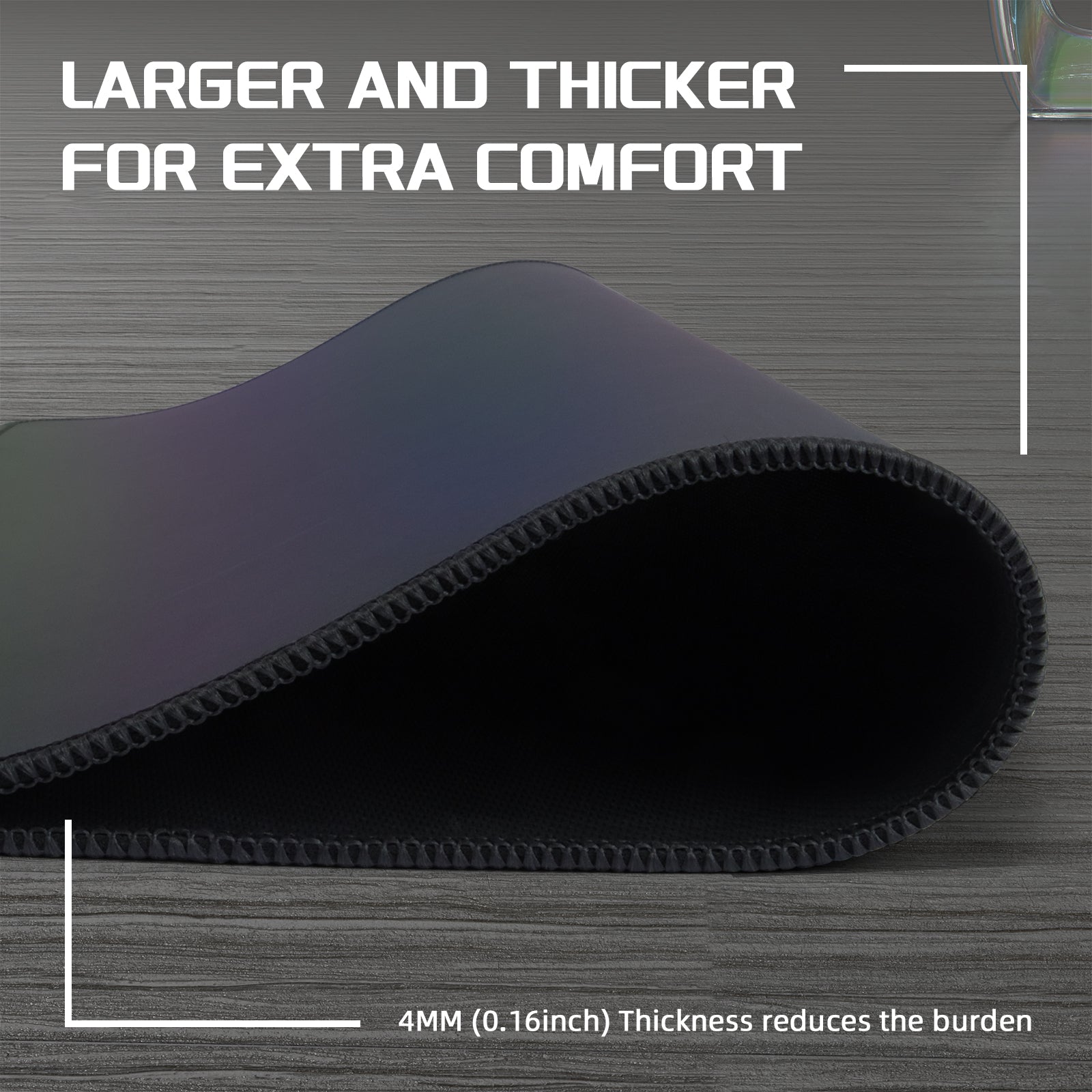 4MM thick edge of Attack Shark CM03 mouse pad for enhanced comfort and durability.