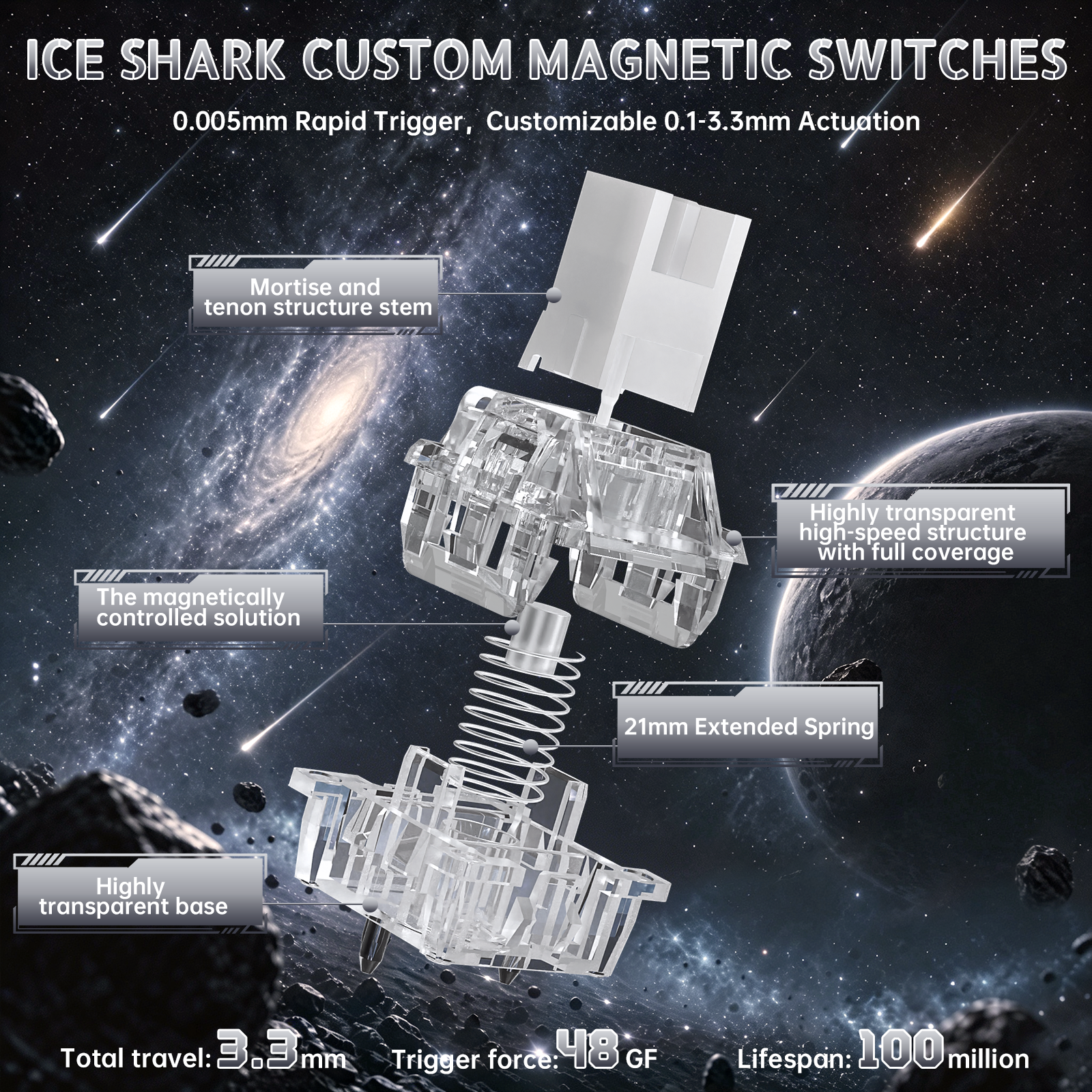 Teclado con cable ATTACK SHARK R98 HE de fibra de carbono, gatillo rápido, interruptor magnético y cable en espiral C01 Ultra RGB