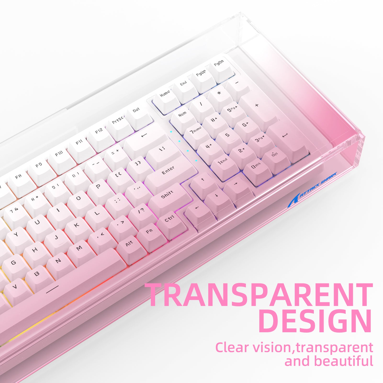 Transparent acrylic cover for 98 keys keyboard showcasing clear vision and beauty.