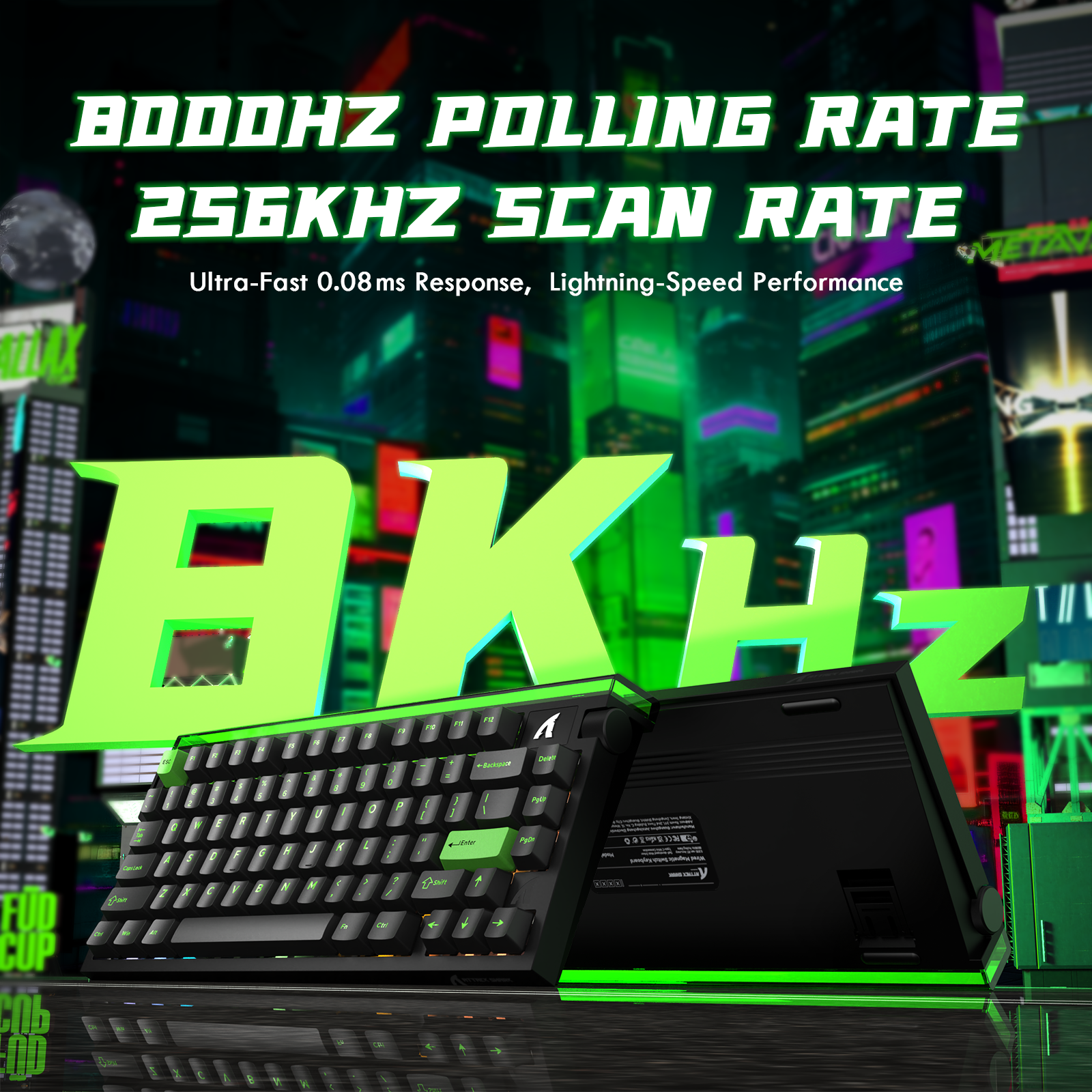 Teclado de gatillo rápido ATTACK SHARK R85 HE con interruptor magnético y caja de luz personalizada