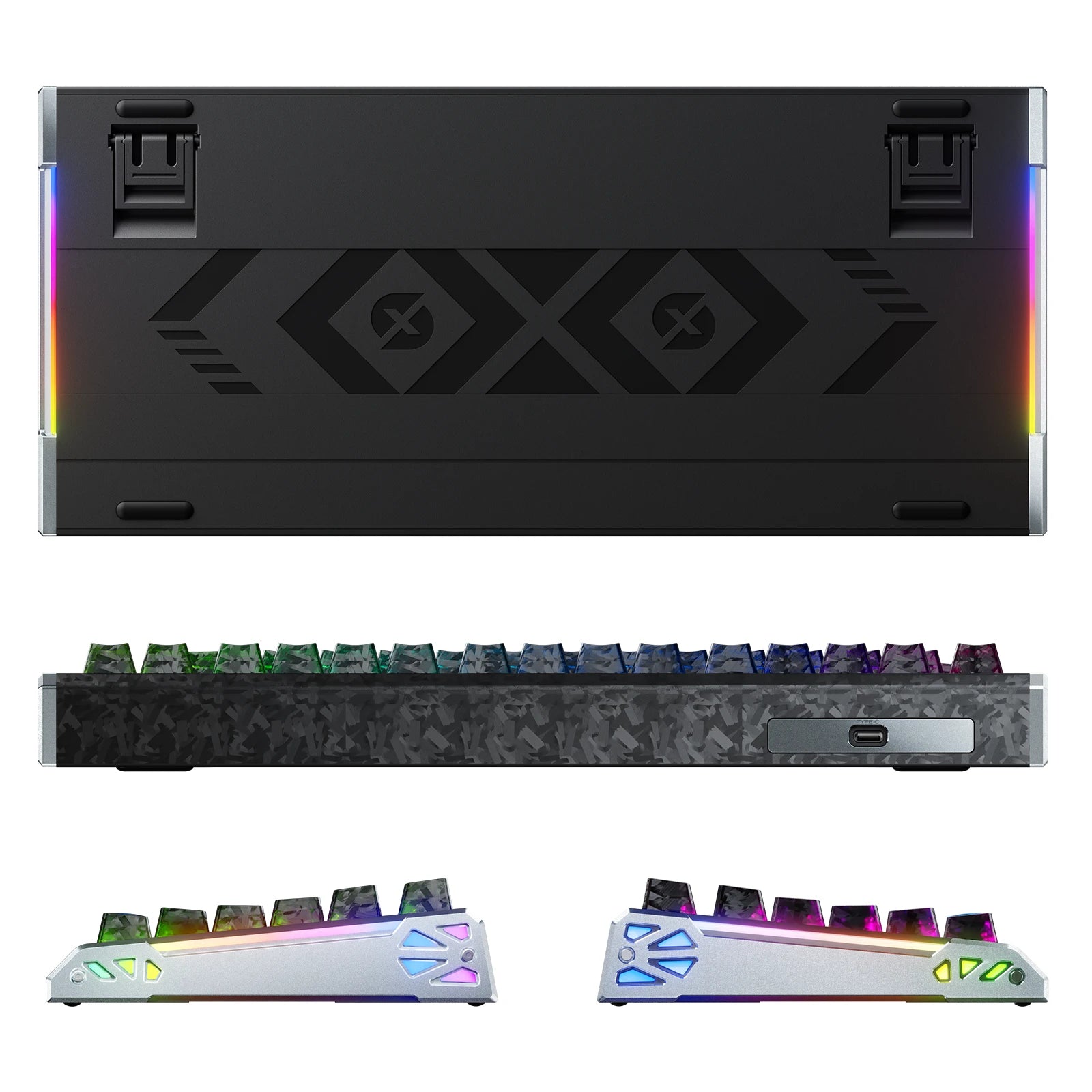 ATTACK SHARK R86 HE teclado de fibra de carbono con disparador rápido e interruptores magnéticos