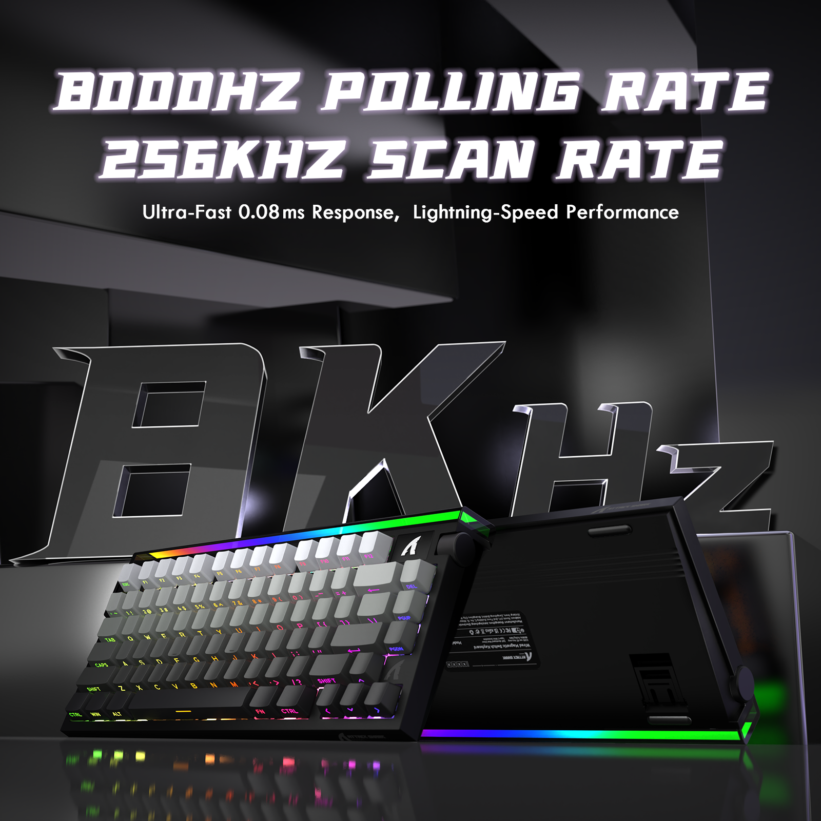 Teclado de gatillo rápido ATTACK SHARK R85 HE con interruptor magnético y caja de luz personalizada