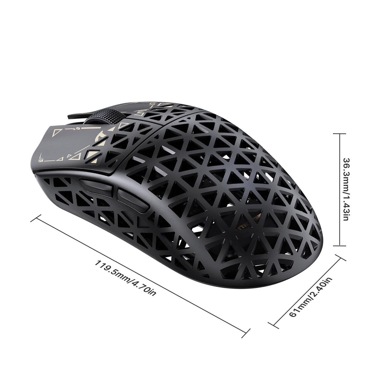 Mouse inalámbrico para gaming ATTACK SHARK R5 TURBO de fibra de carbono con 8K