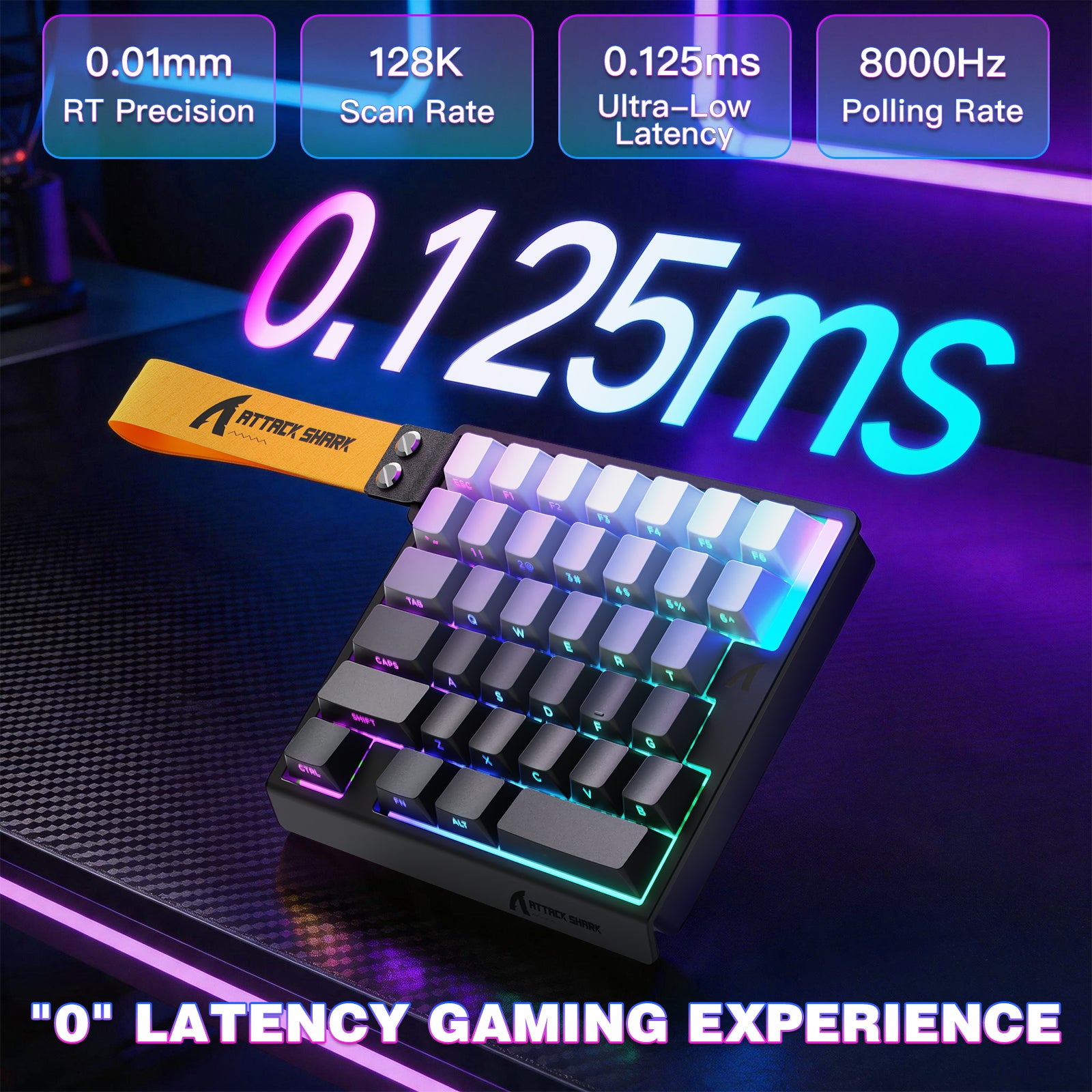 Teclado con interruptor magnético de una mano ATTACK SHARK M36 HE