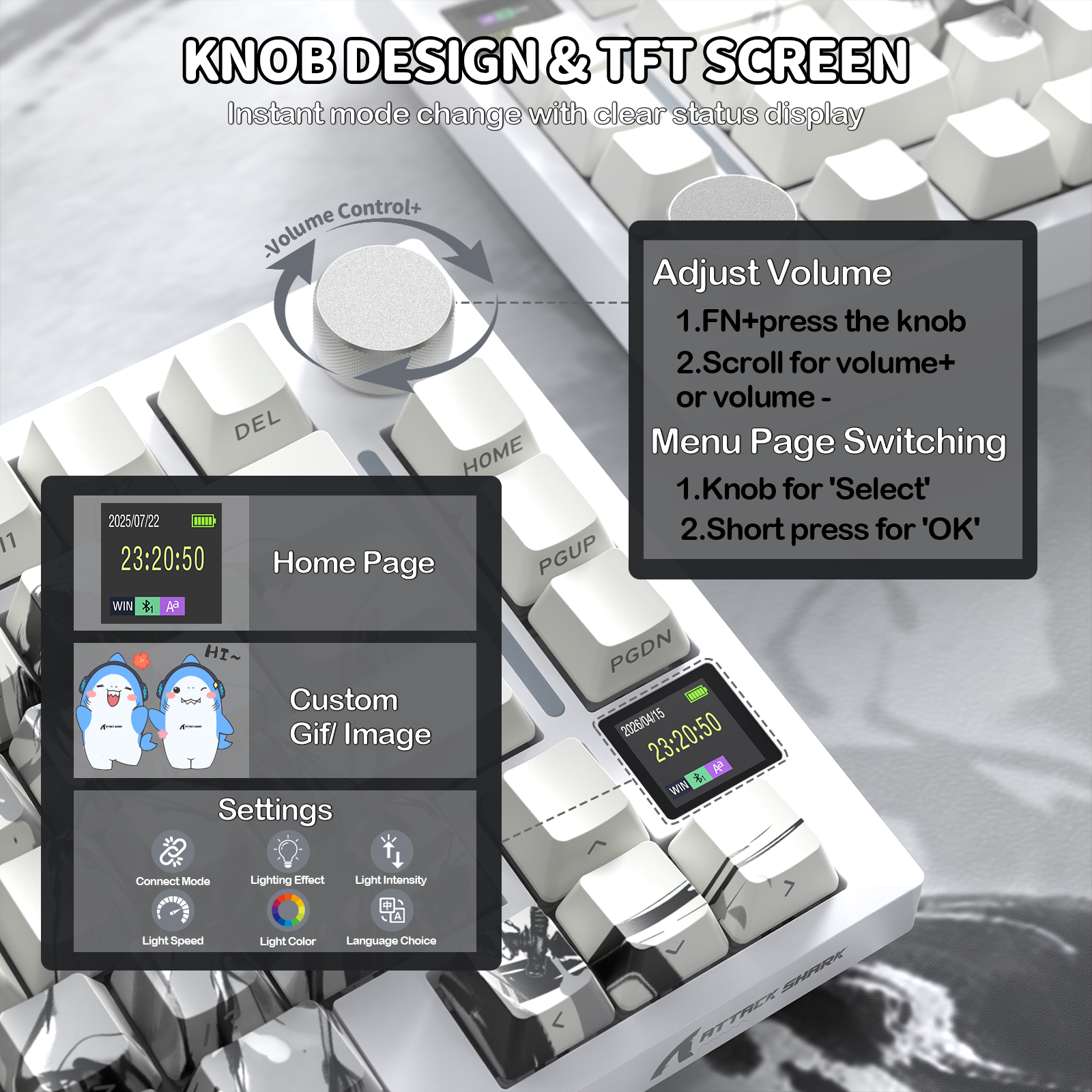 Teclado mecánico ultra trimodo ATTACK SHARK X820 con junta