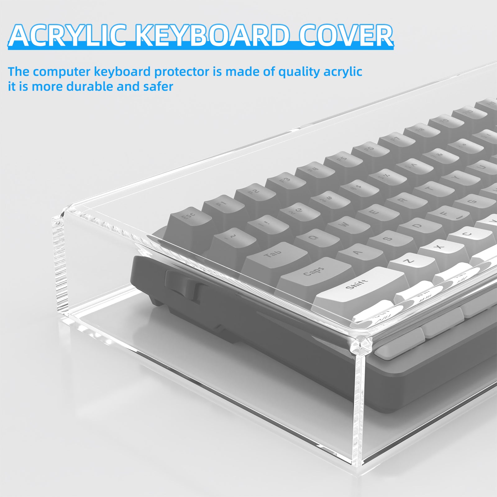 Durable acrylic cover for 98 keys keyboard, enhancing protection and visibility.