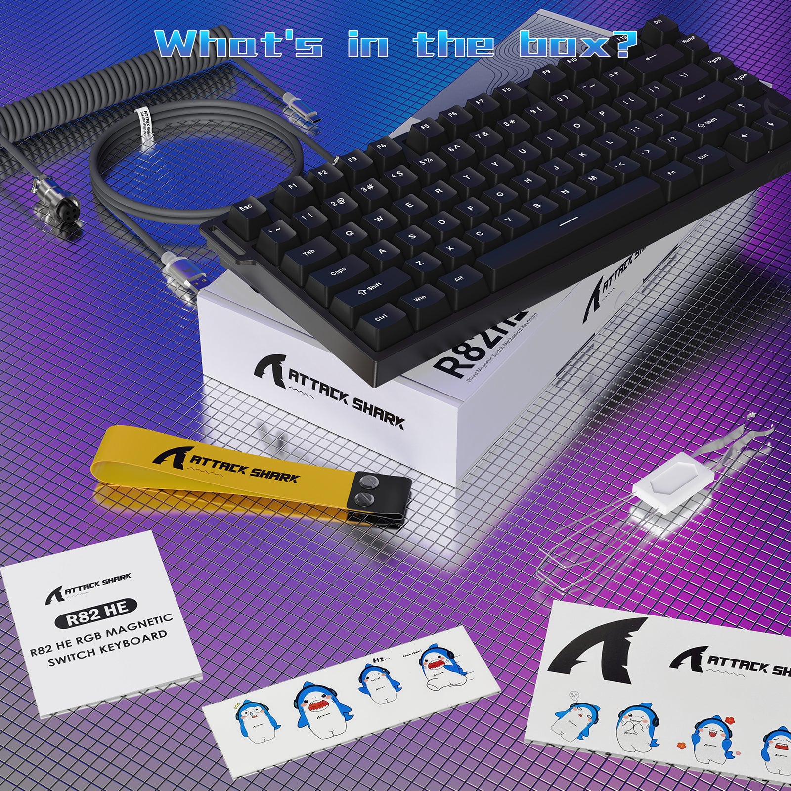 Teclado para juegos con cable ATTACK SHARK R82 HE (75%) y cable LED C01ULTRA