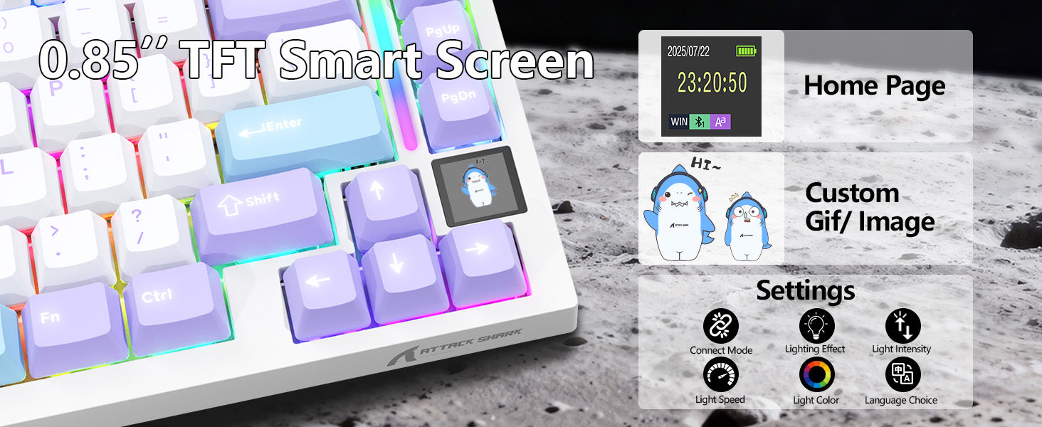 Teclado mecánico ultra trimodo ATTACK SHARK X820 con junta