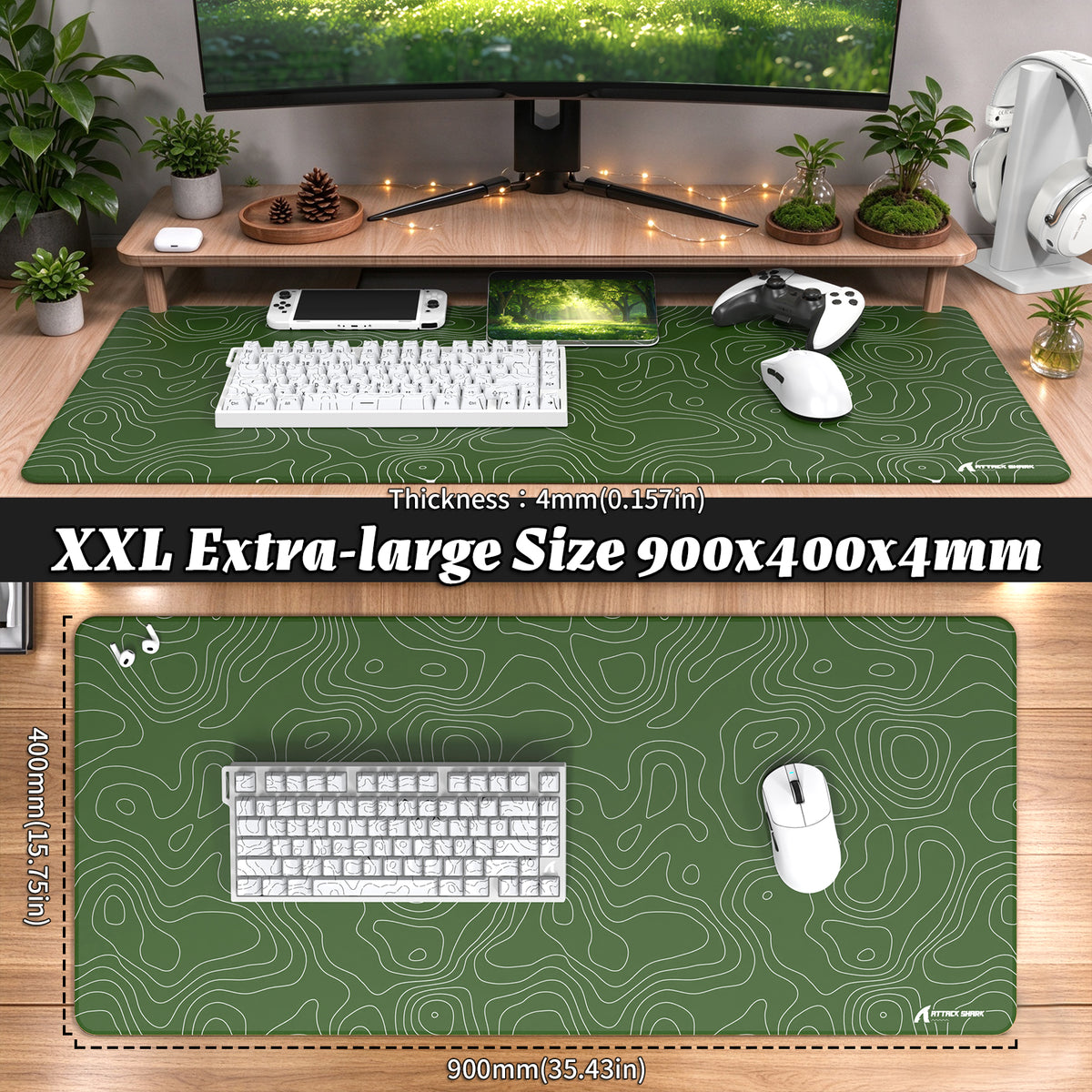 Alfombrilla de ratón para eSport ATTACK SHARK CM02PRO (900x400x4 MM)
