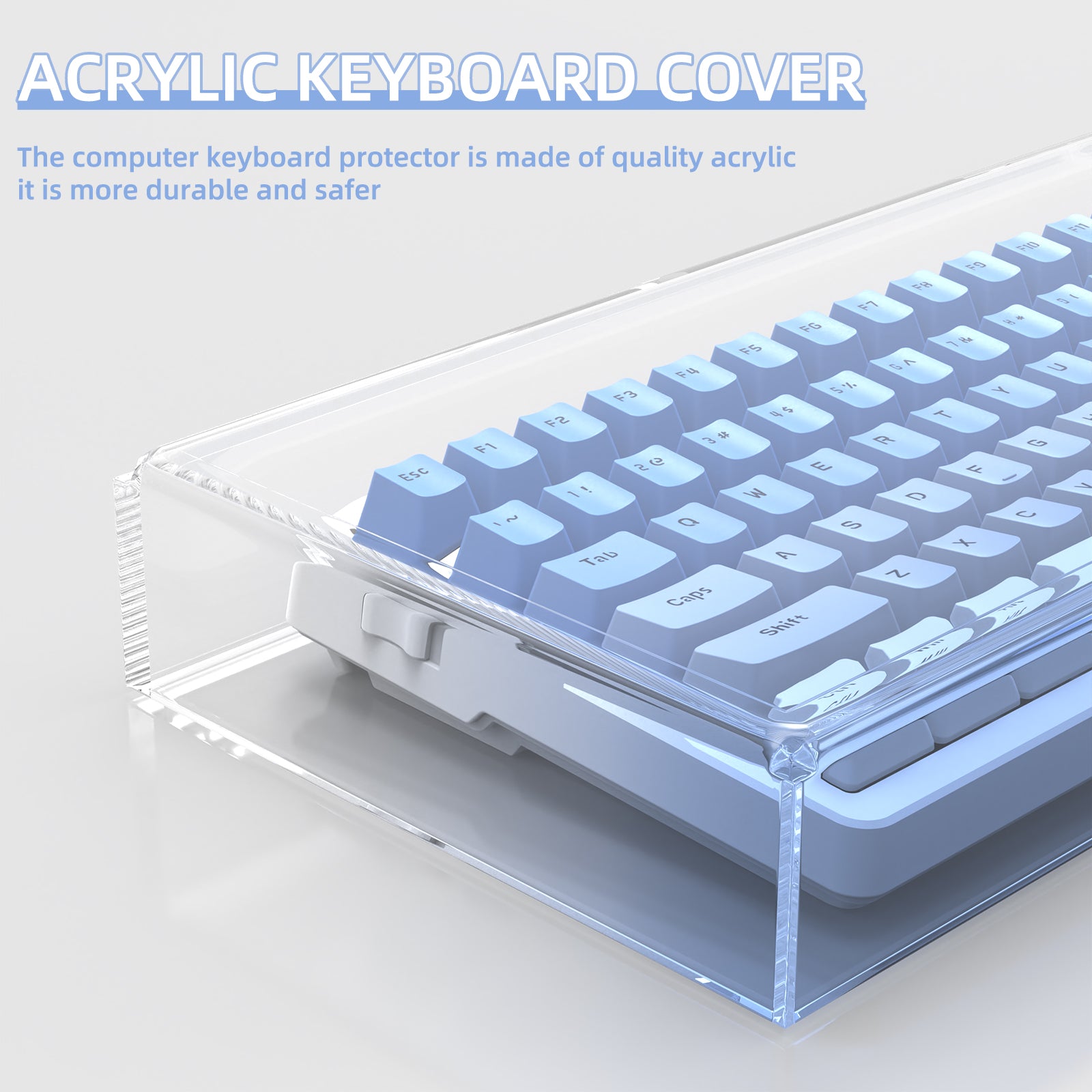 Durable acrylic keyboard cover for 98 keys with protection focus and clear design.