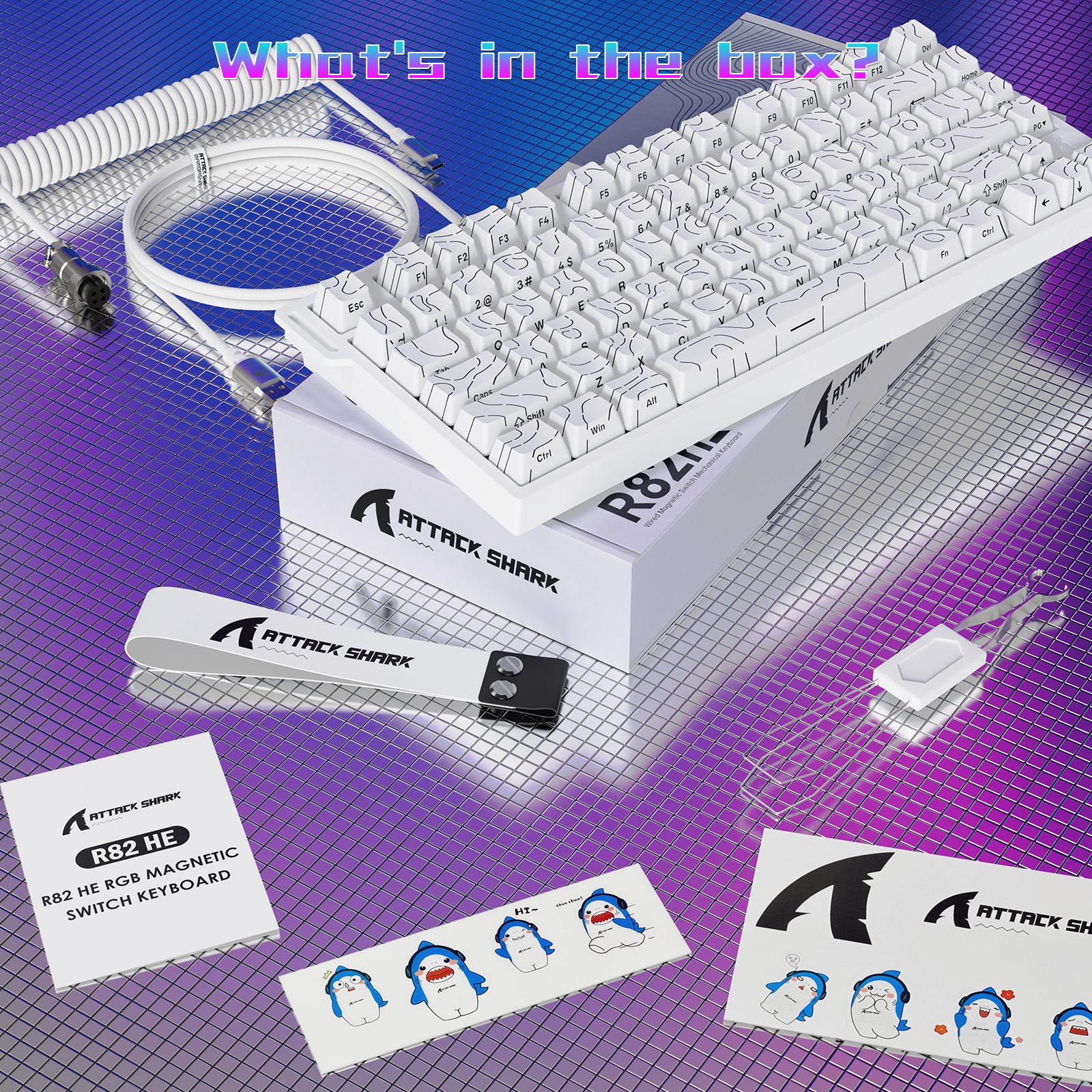 Teclado para juegos con cable ATTACK SHARK R82 HE (75%) y cable LED C01ULTRA
