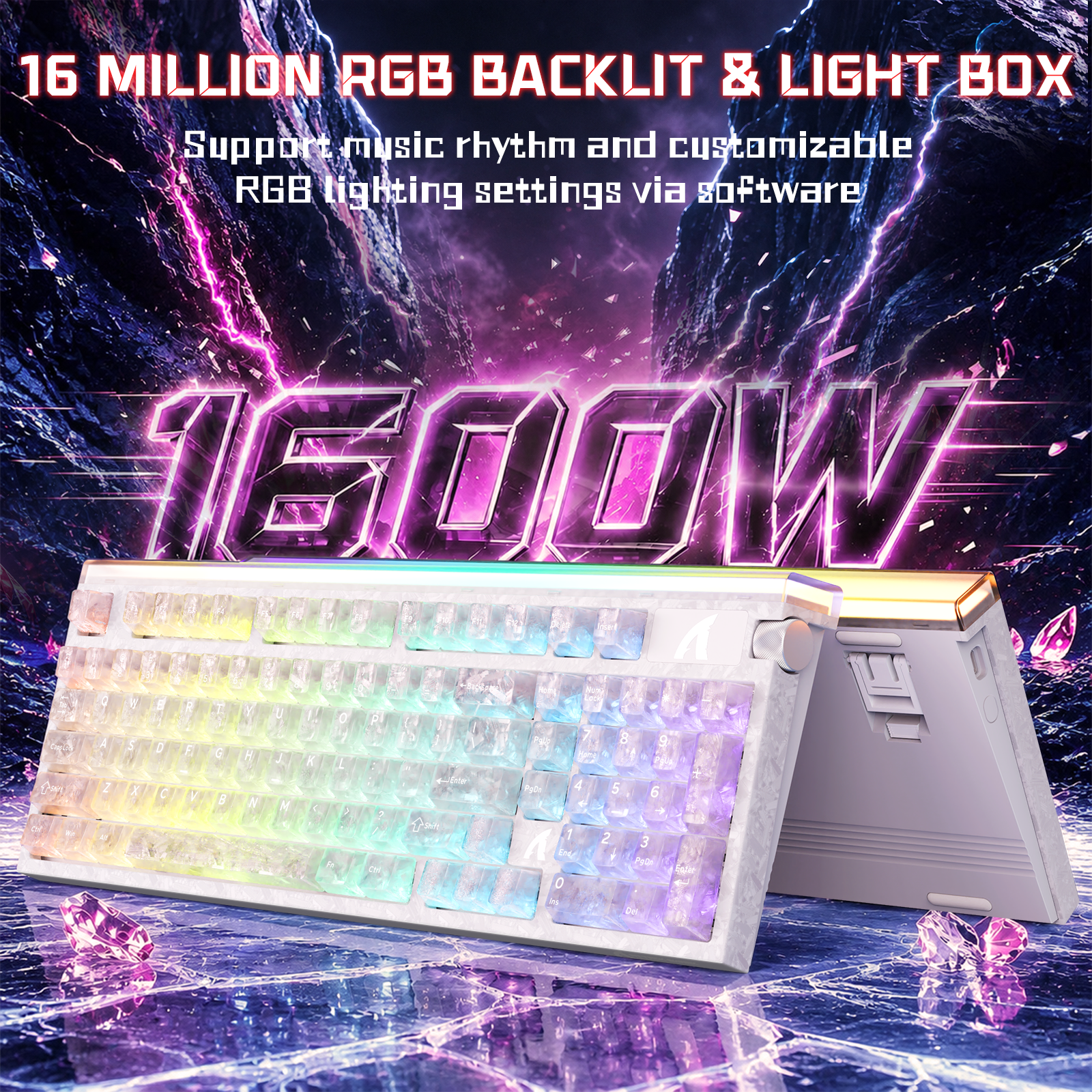 Teclado con cable ATTACK SHARK R98 HE de fibra de carbono, gatillo rápido, interruptor magnético y cable en espiral C01 Ultra RGB