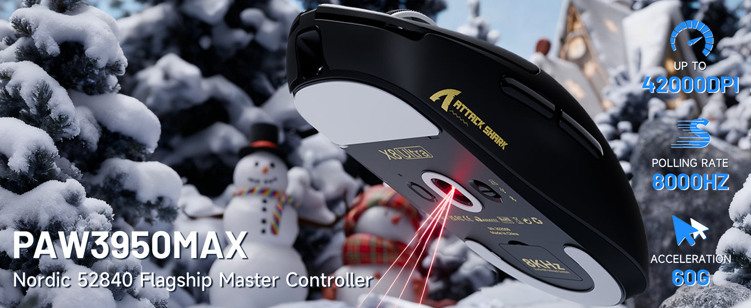 Ratón gaming inalámbrico ATTACK SHARK X8 Ultra 8KHz con cable C06 Ultra