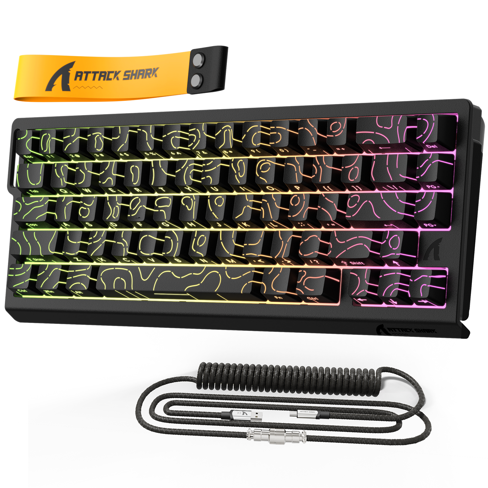 Teclado ATTACK SHARK X68 HE Rapid Trigger con interruptor magnético y cable en espiral C01PRO