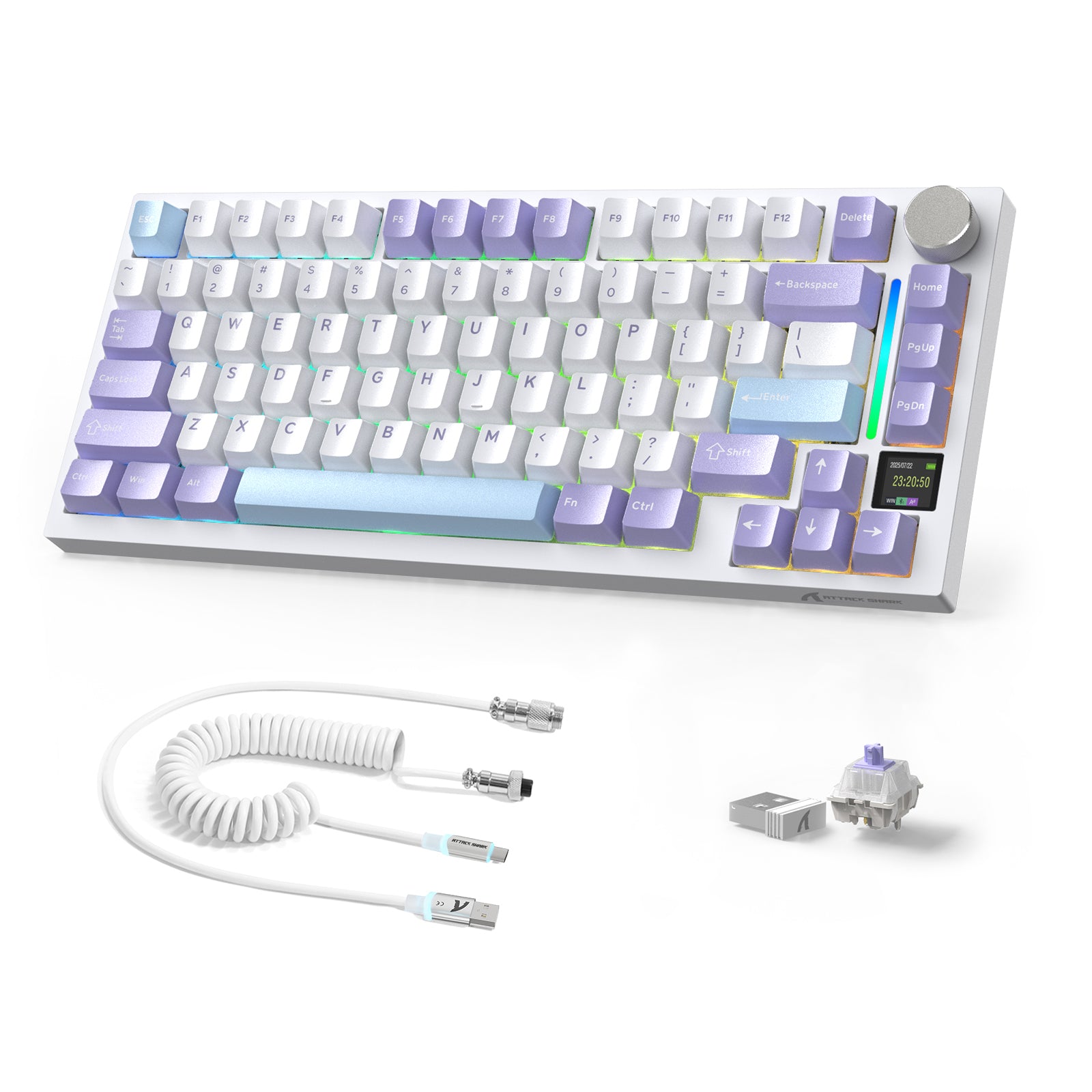 Teclado mecánico ATTACK SHARK X820ULTRA con cable en espiral C01ULTRA