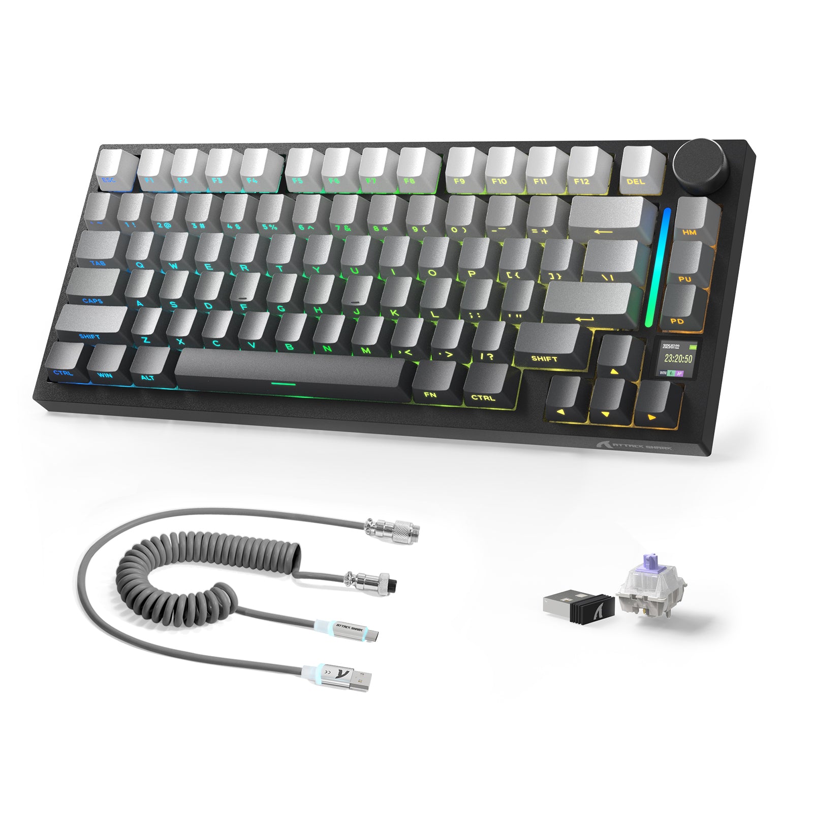 Teclado mecánico ATTACK SHARK X820ULTRA con cable en espiral C01ULTRA