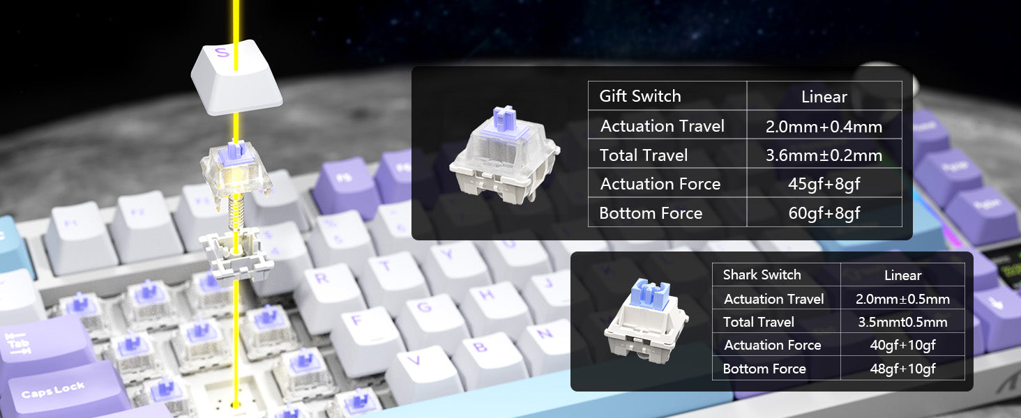 Teclado mecánico ultra trimodo ATTACK SHARK X820 con junta