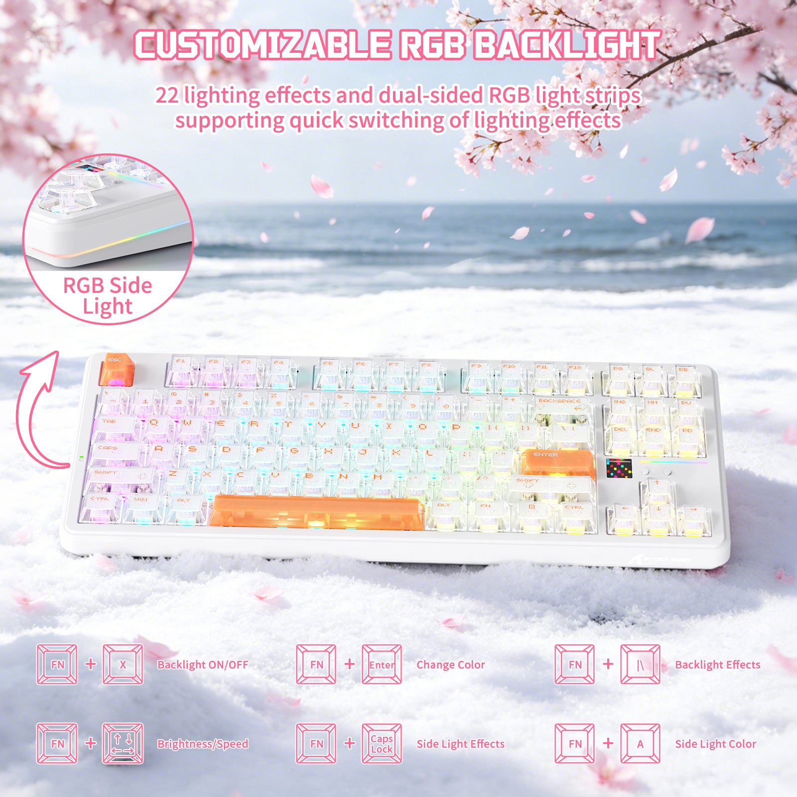 Teclado mecánico inalámbrico ATTACK SHARK X87 ULTRA con receptor inalámbrico 8K