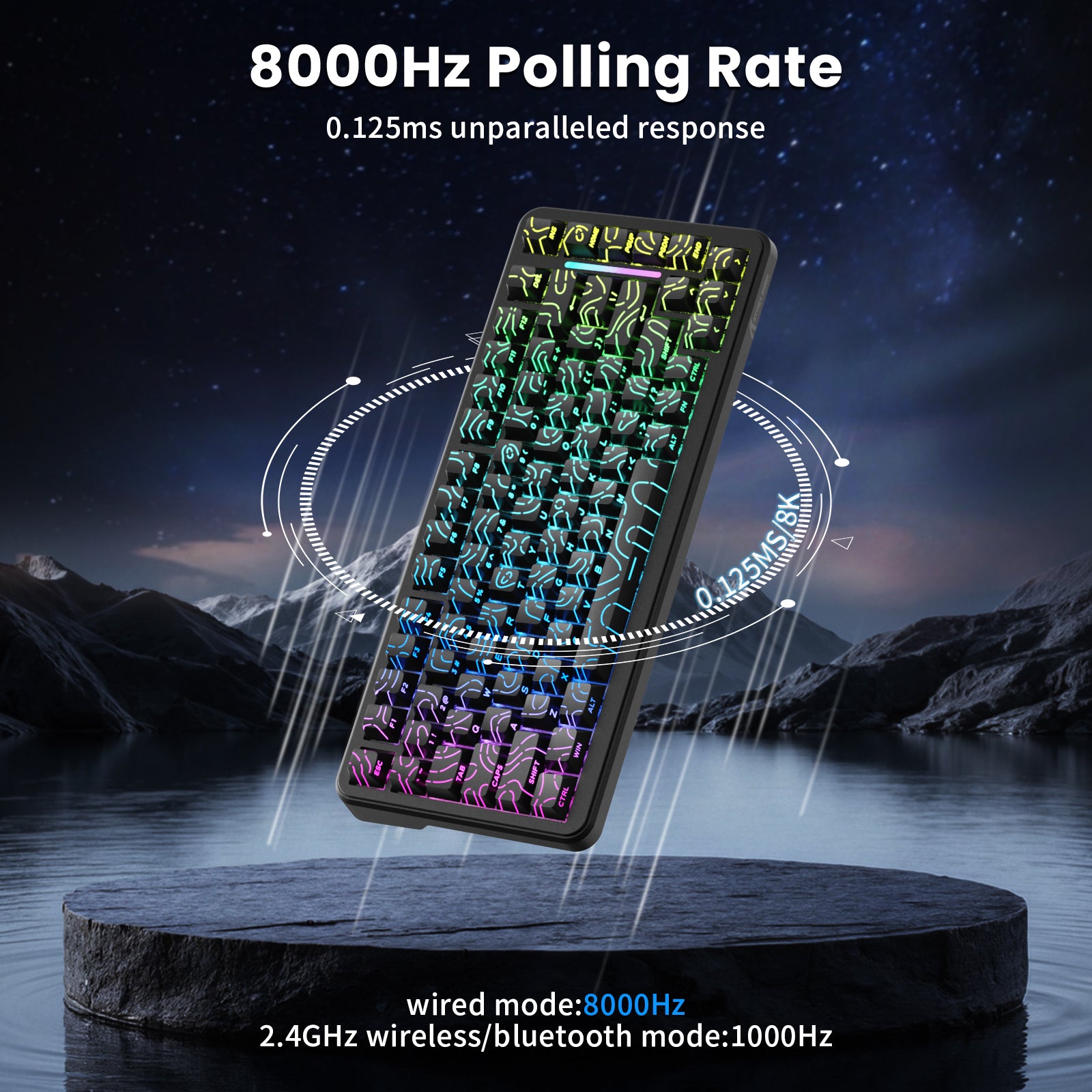 Teclado magnético ATTACK SHARK X82PRO HE con cable en espiral C01Ultra RGB