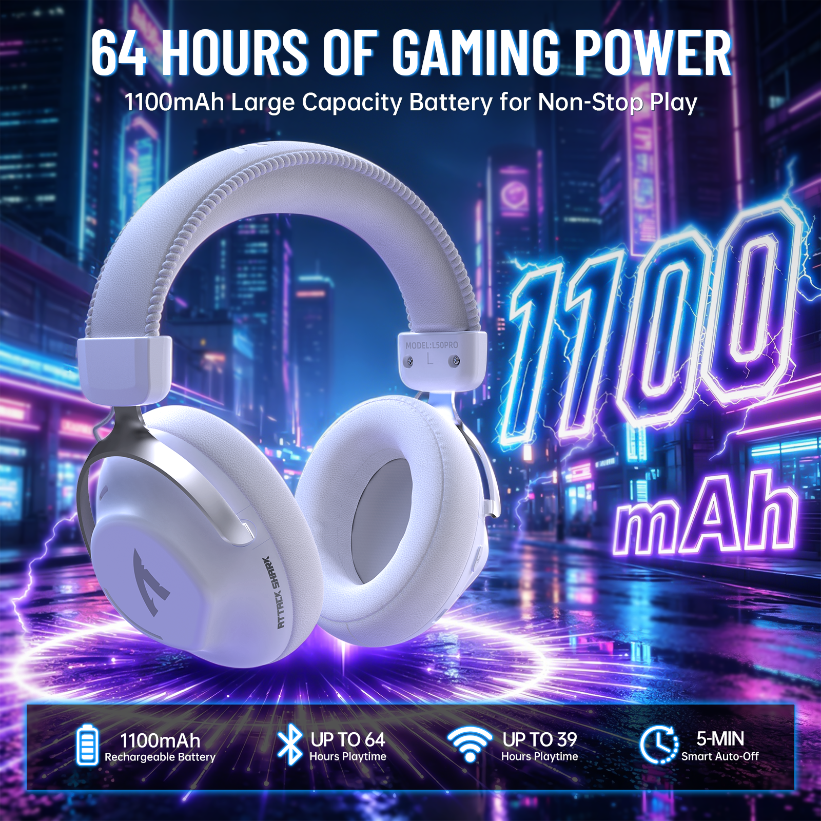 Auriculares inalámbricos para juegos ATTACK SHARK L50 PRO con modo triple