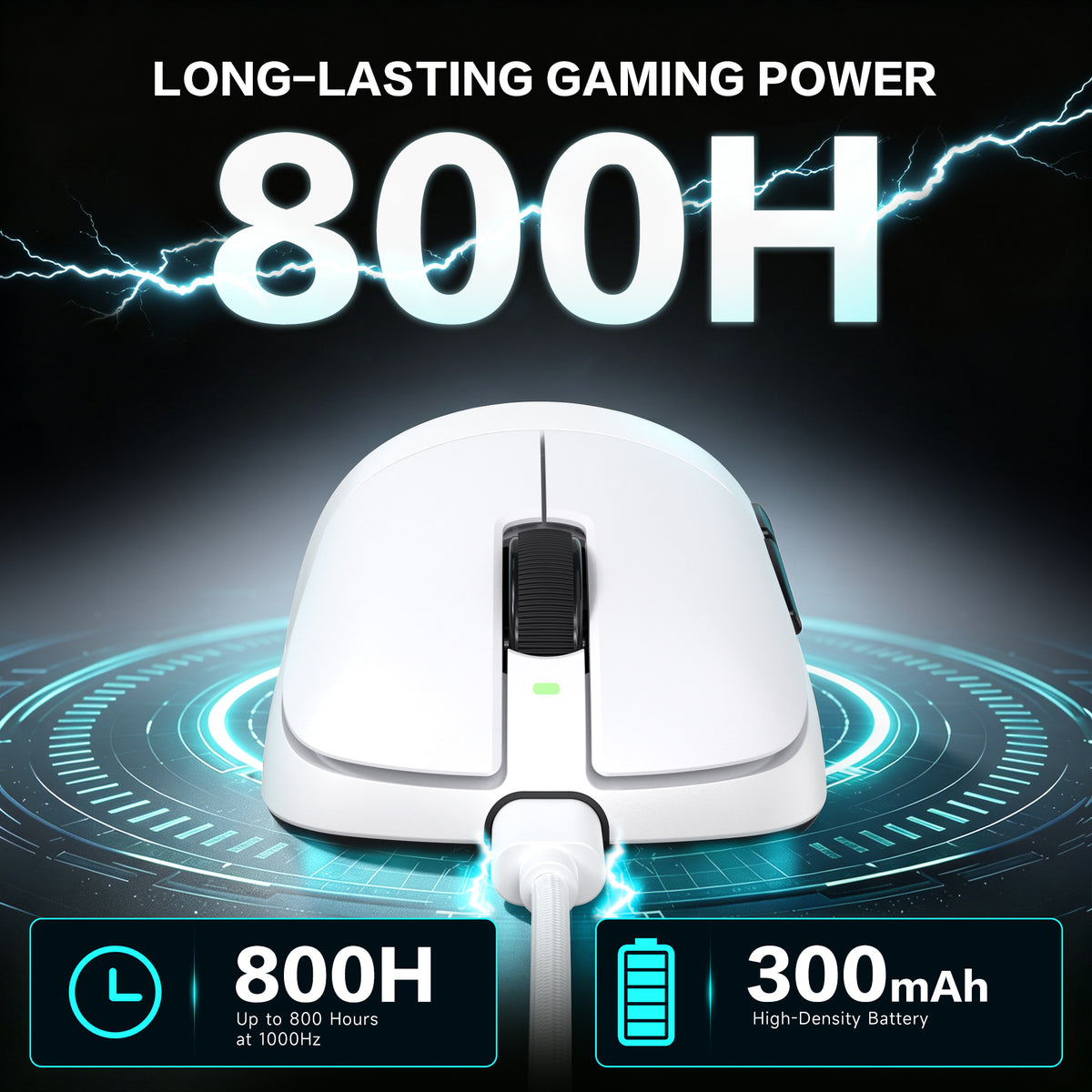 ATTACK SHARK V2 AIR PAW3955MAX Ratón inalámbrico ergonómico para gaming