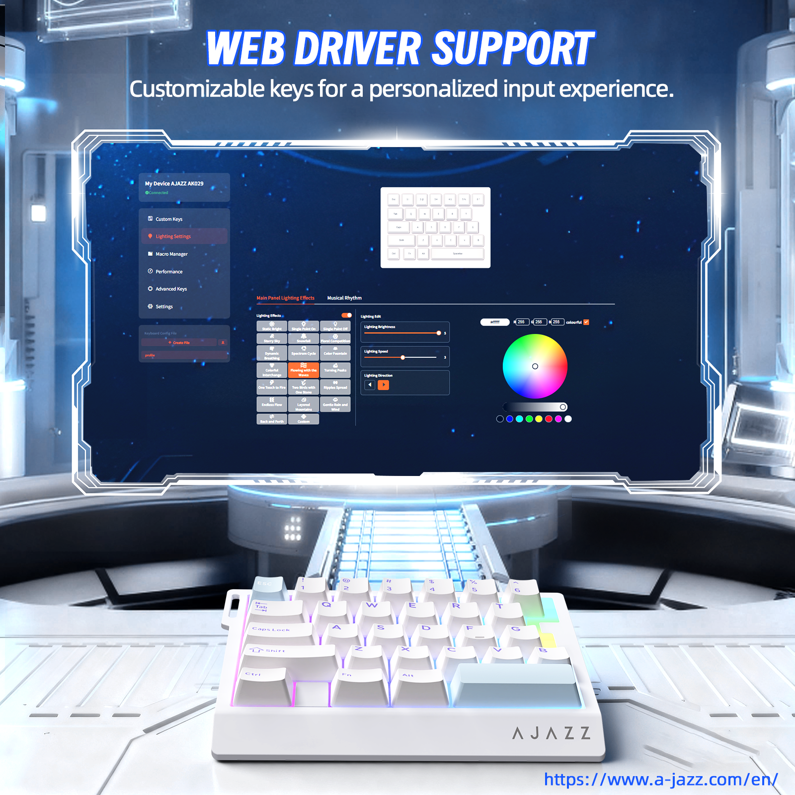 ATTACK SHARK X AJAZZ AK029 Wired One-Handed Gaming Keyboard