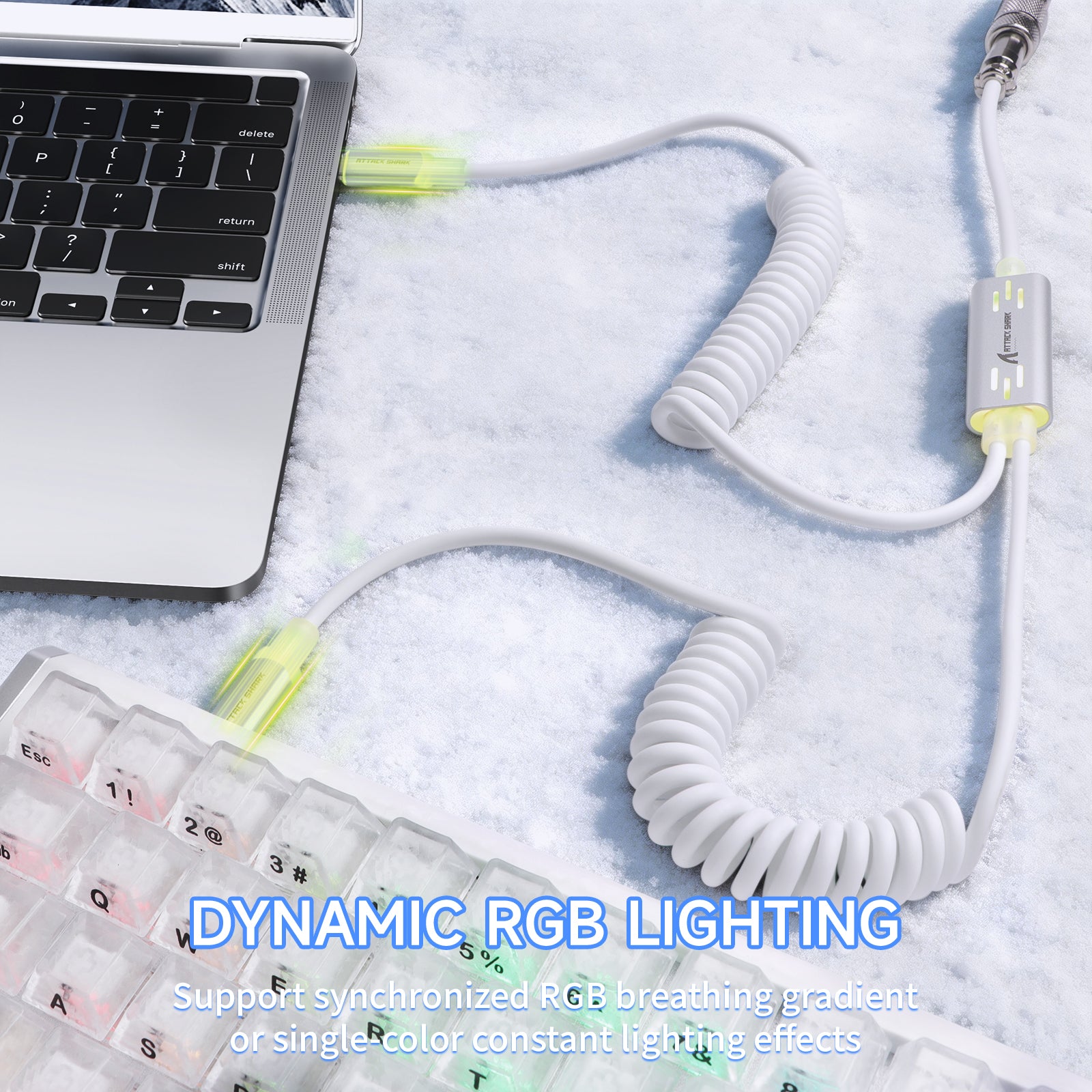ATTACK SHARK C08 Cable de aviación personalizado 2 en 1 para teclados magnéticos de 8 kHz