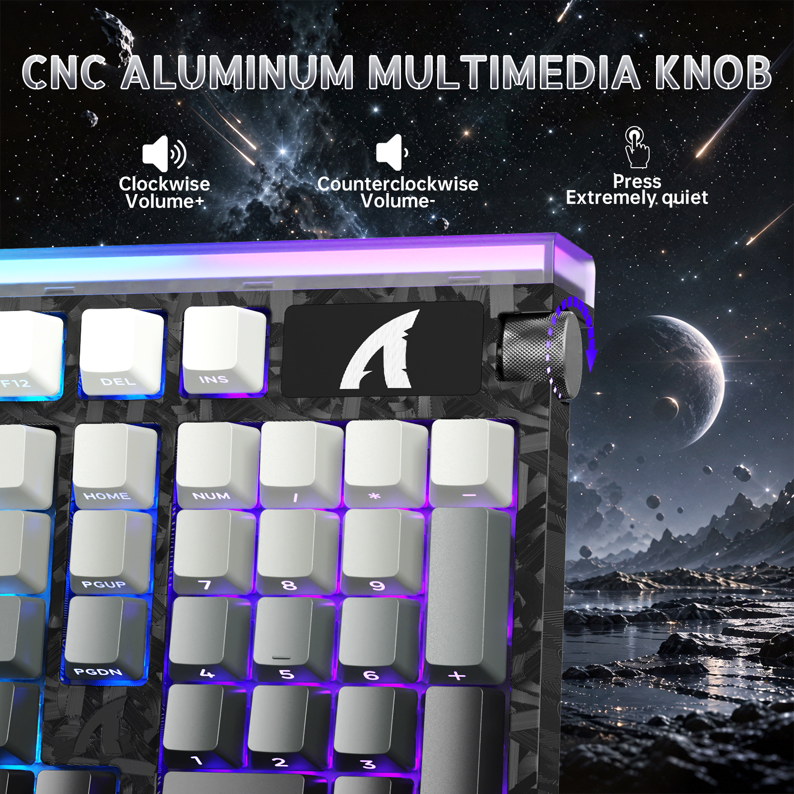 Teclado con cable ATTACK SHARK R98 HE de fibra de carbono, gatillo rápido, interruptor magnético y cable en espiral C01 Ultra RGB