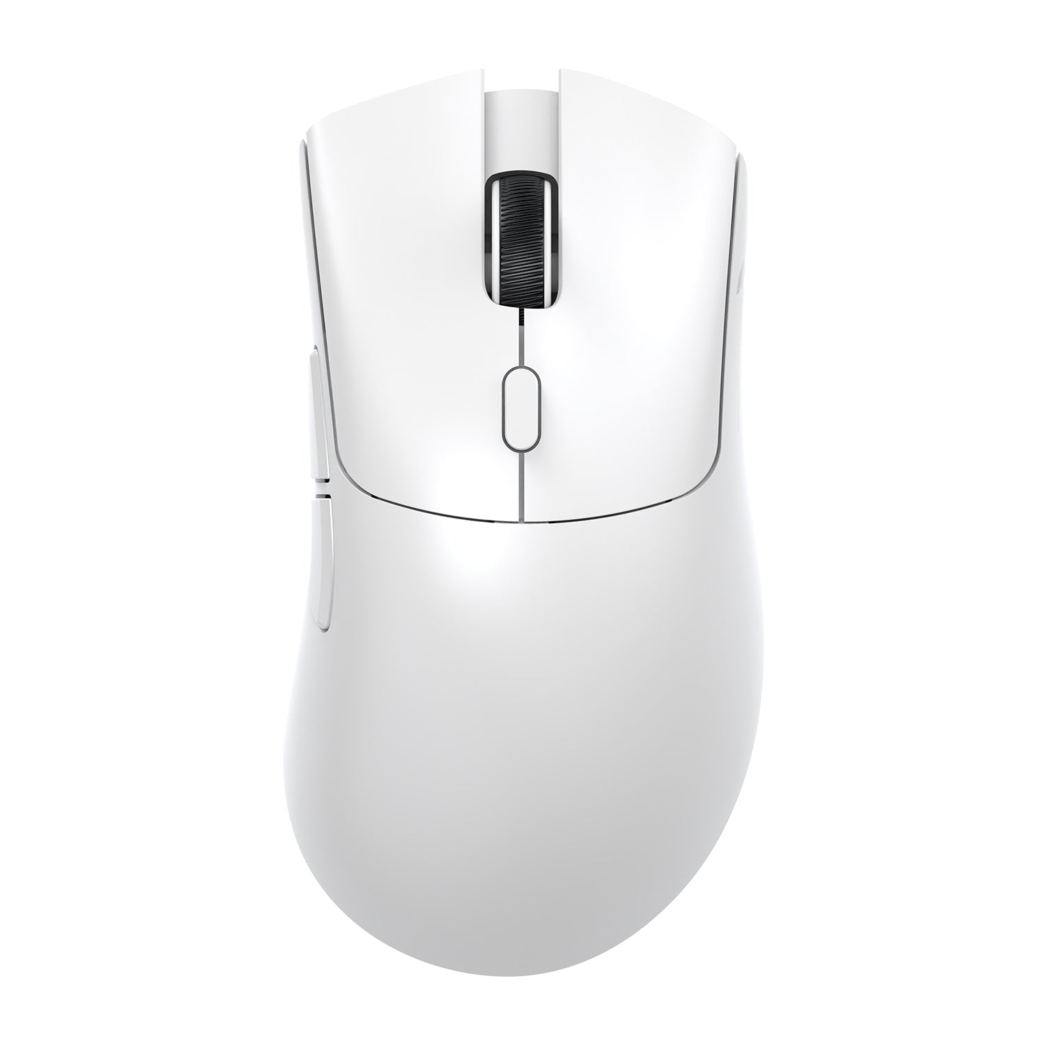 Top view of Attack Shark R1 Wireless Gaming Mouse in sleek white design