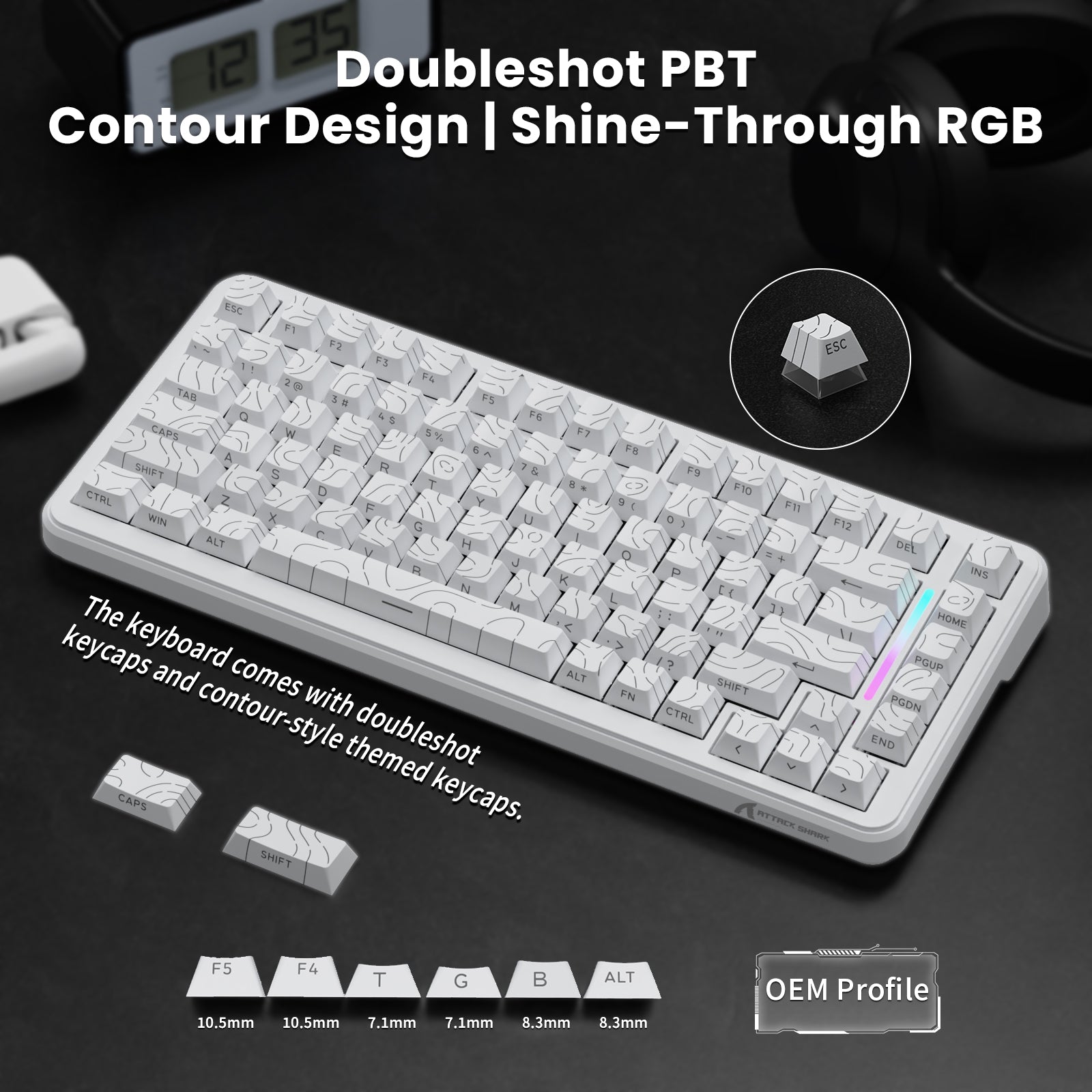 Teclado magnético ATTACK SHARK X82PRO HE con cable en espiral C01Ultra RGB