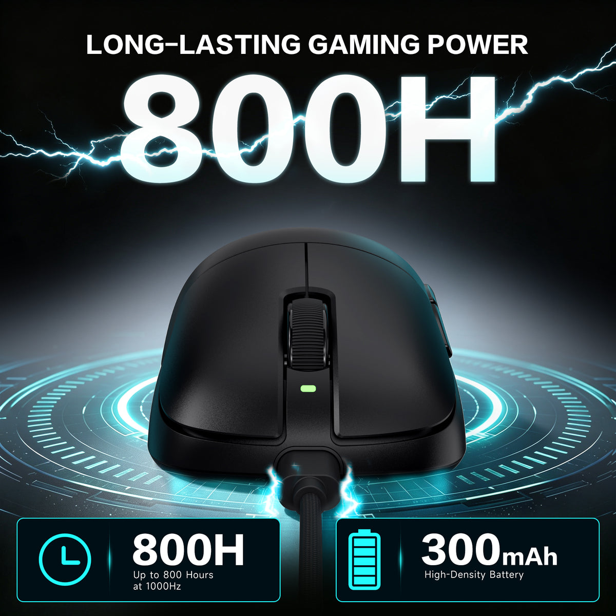 ATTACK SHARK V2 AIR PAW3955MAX Ratón inalámbrico ergonómico para gaming