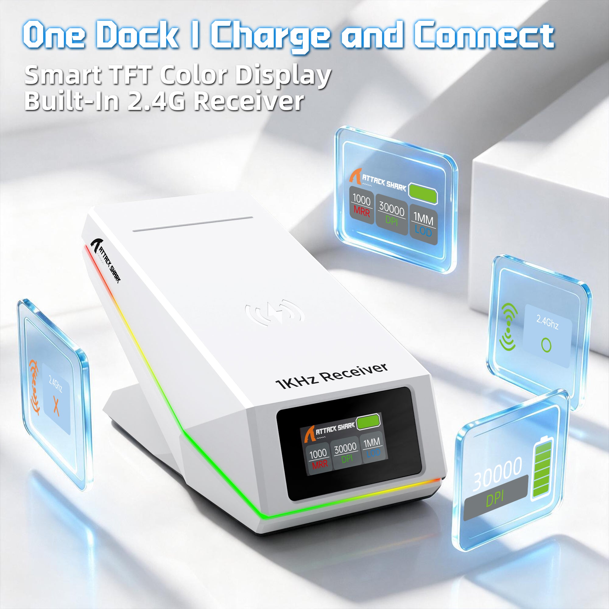 Ratón inalámbrico para juegos ATTACK SHARK X11 PRO V2 con base de carga y pantalla TFT