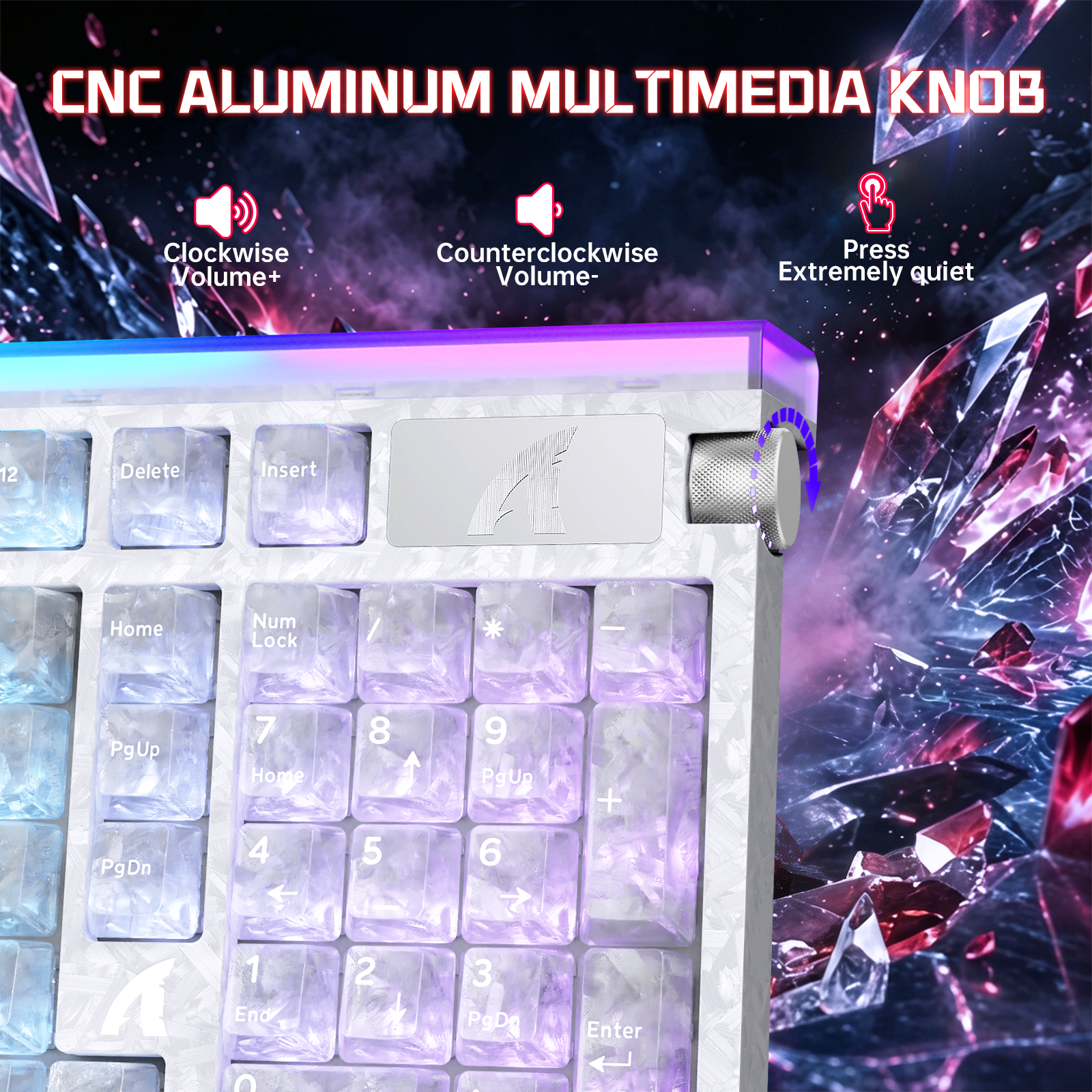 Teclado con cable ATTACK SHARK R98 HE de fibra de carbono, gatillo rápido, interruptor magnético y cable en espiral C01 Ultra RGB