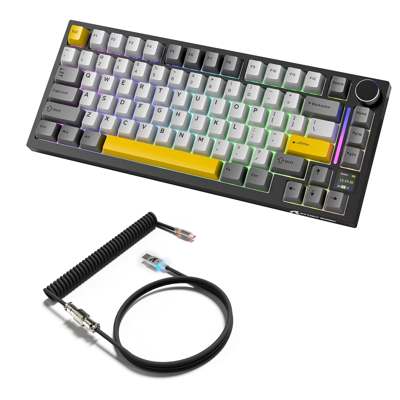 Teclado mecánico ATTACK SHARK X820ULTRA con cable en espiral C01ULTRA