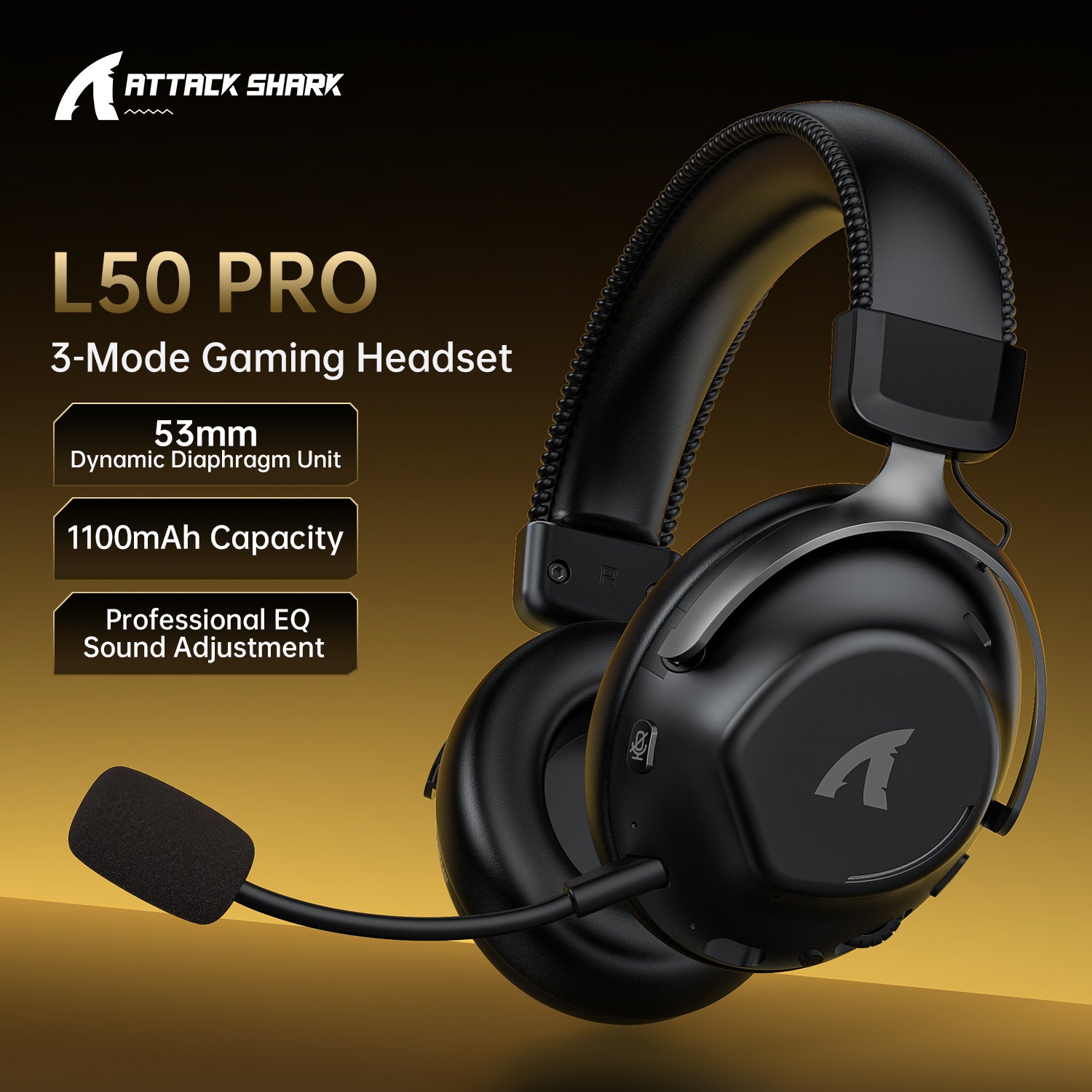 Auriculares inalámbricos para juegos ATTACK SHARK L50PRO con conexión de triple modo