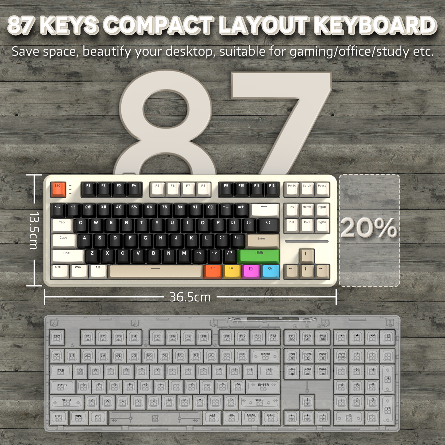 Teclado mecánico con junta de tres modos ATTACK SHARK X87