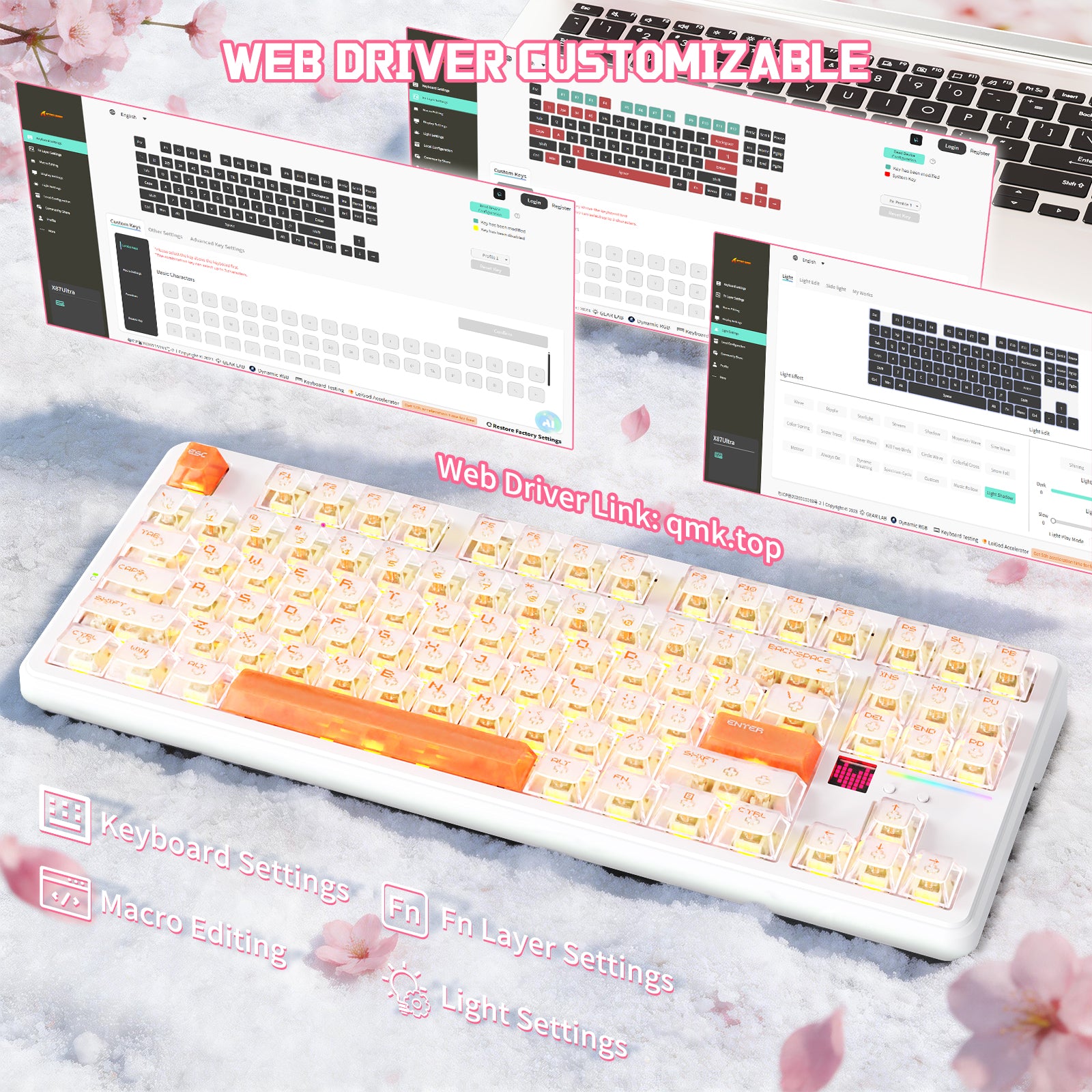 Teclado mecánico inalámbrico ATTACK SHARK X87 ULTRA con receptor inalámbrico 8K