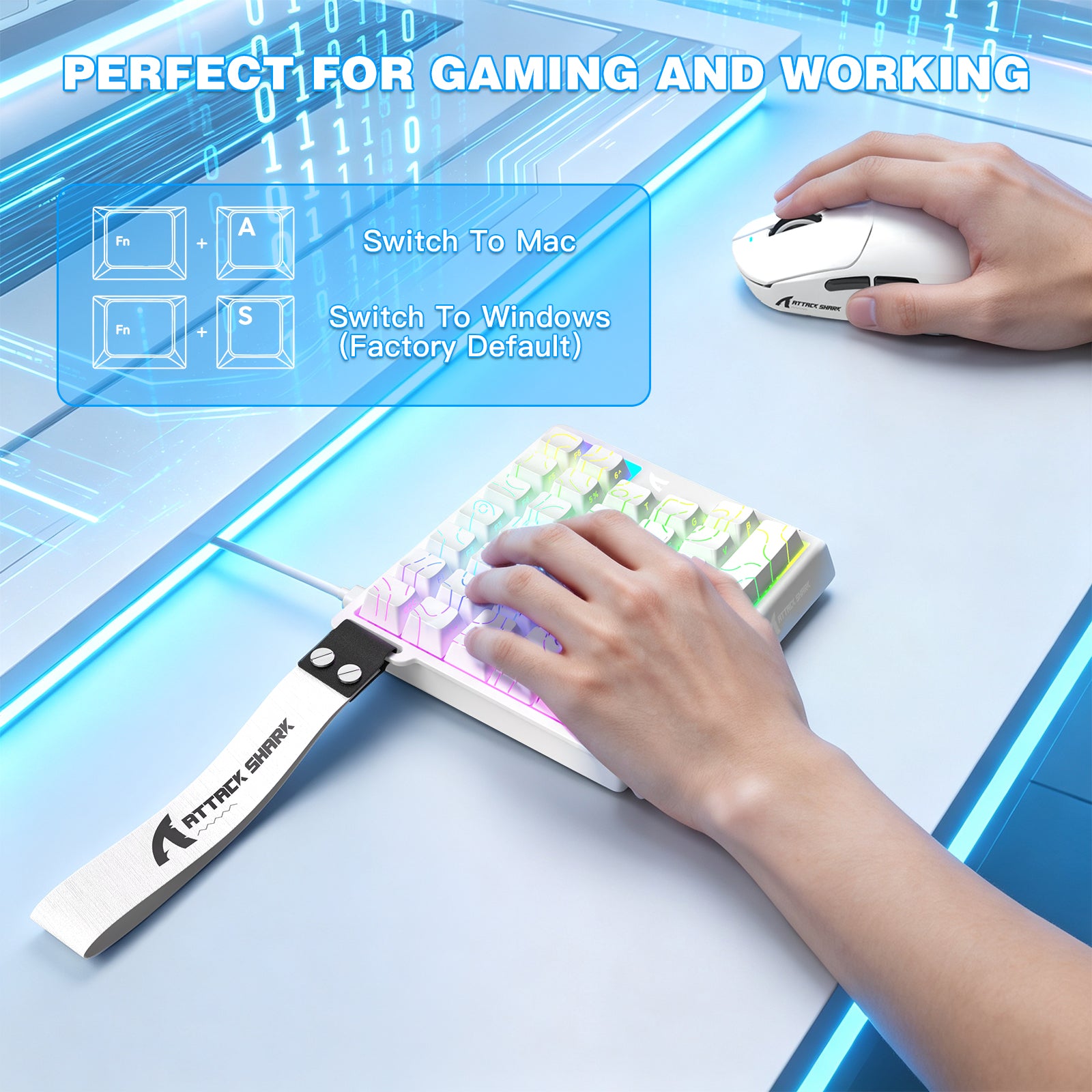 Teclado con interruptor magnético de una mano ATTACK SHARK M36 HE