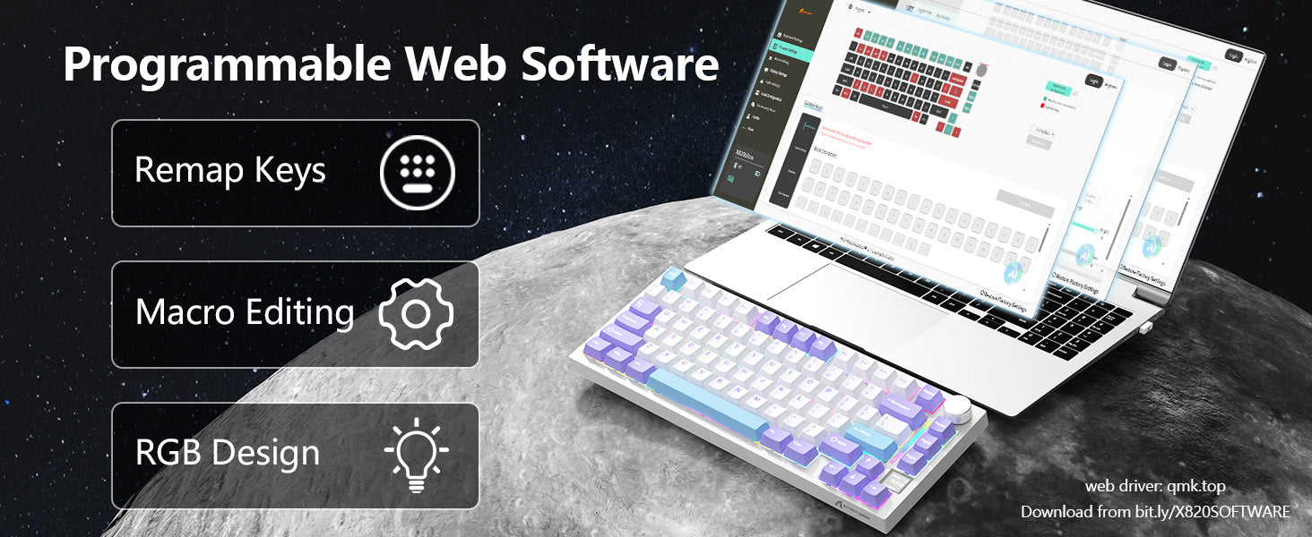 Teclado mecánico ultra trimodo ATTACK SHARK X820 con junta