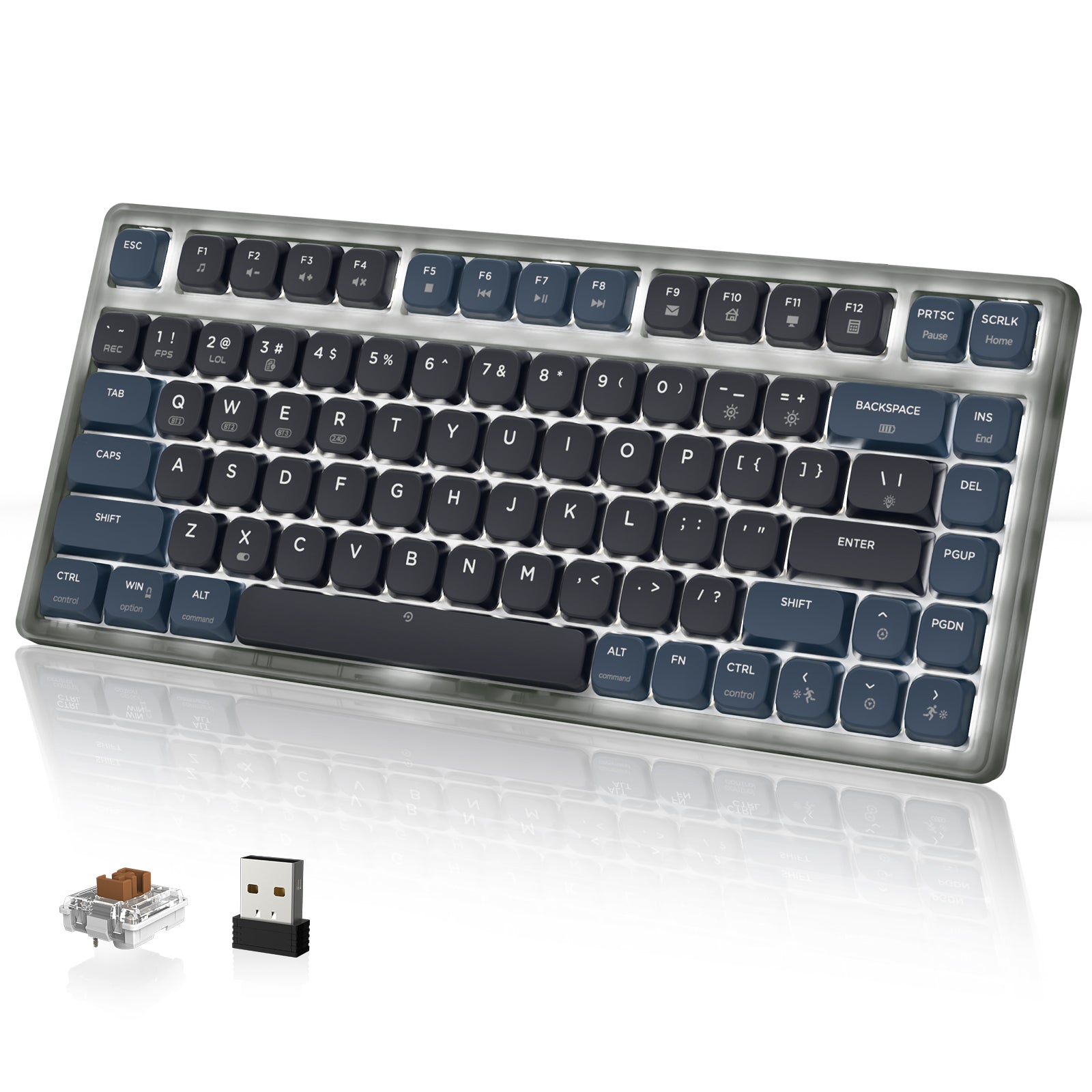 AJAZZ AK832PRO ultra-thin RGB mechanical keyboard with USB receiver and Outemu switches